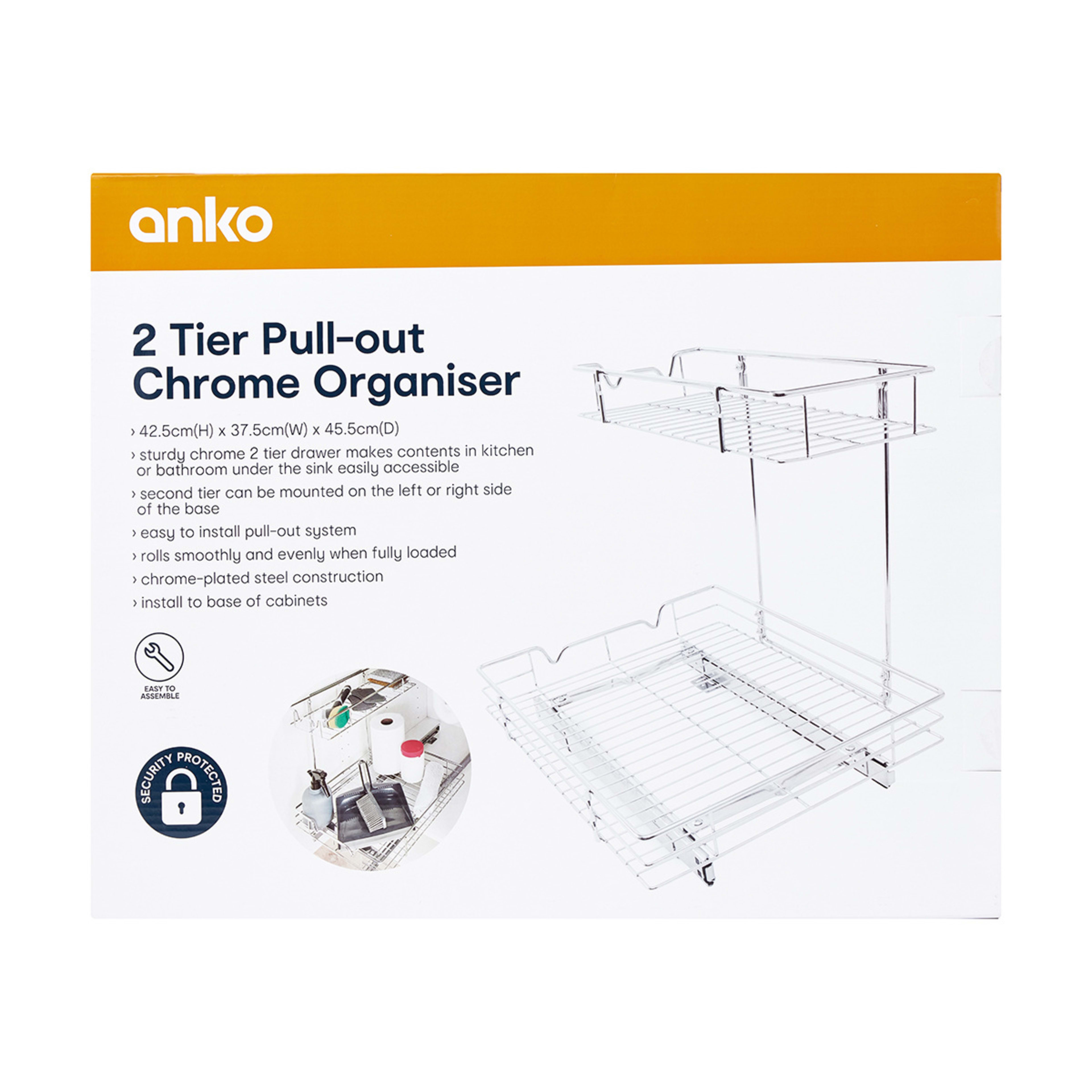 2 Tier Pull Out Chrome Organiser Kmart