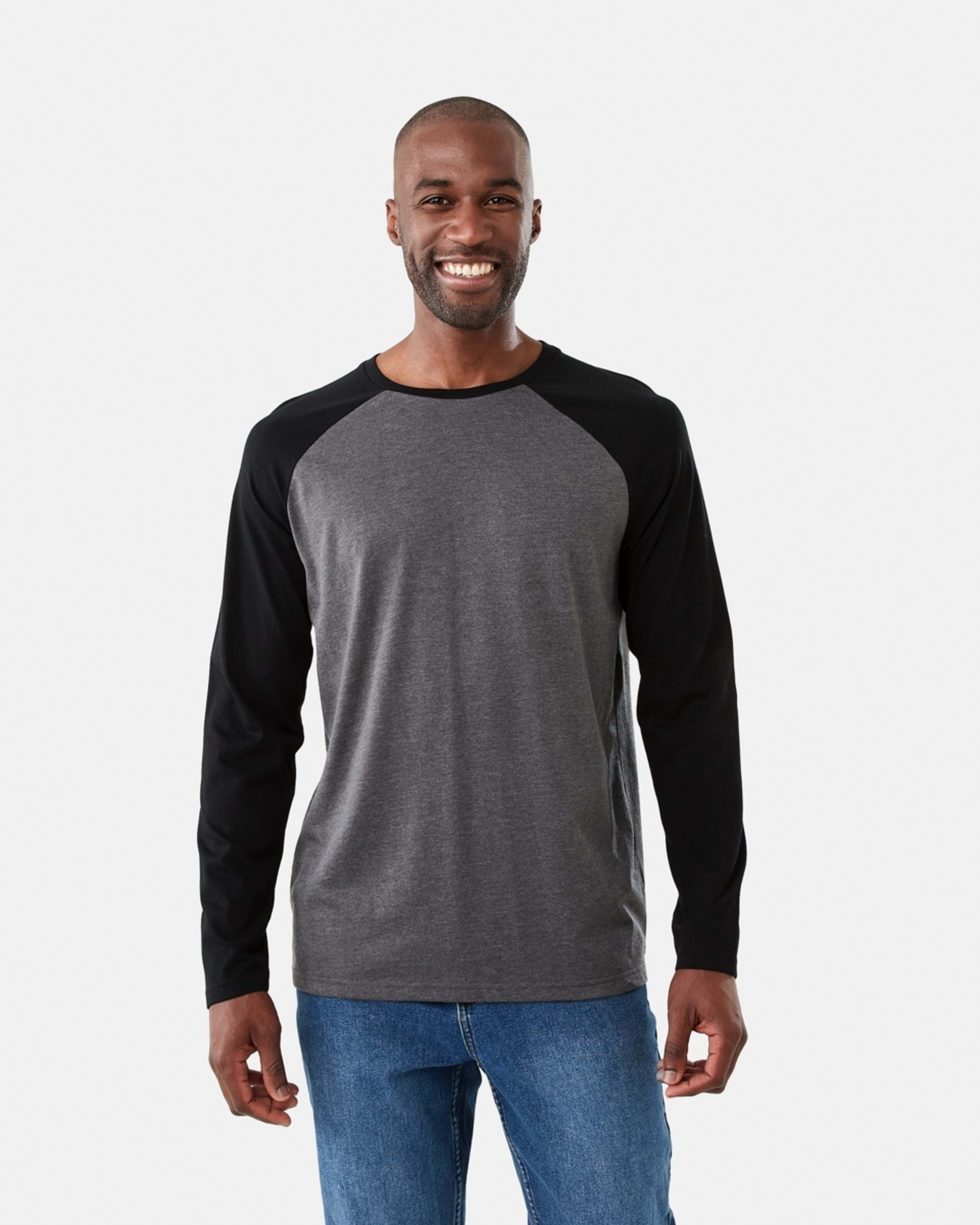 1 Long Sleeve Raglan T-shirt Black, 1 of 5