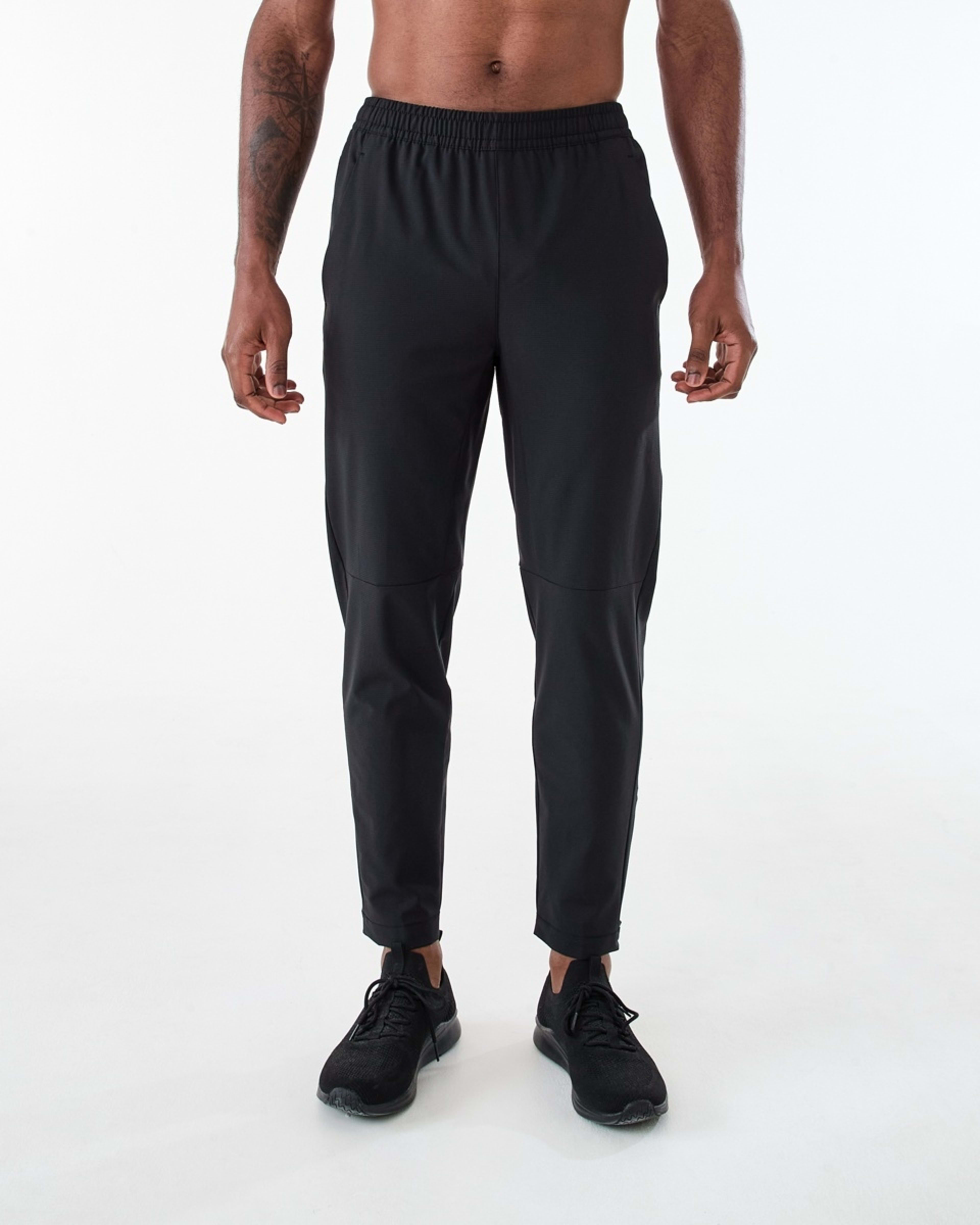 1 Active Mens Stretch Woven Joggers BLACK, 1 of 7