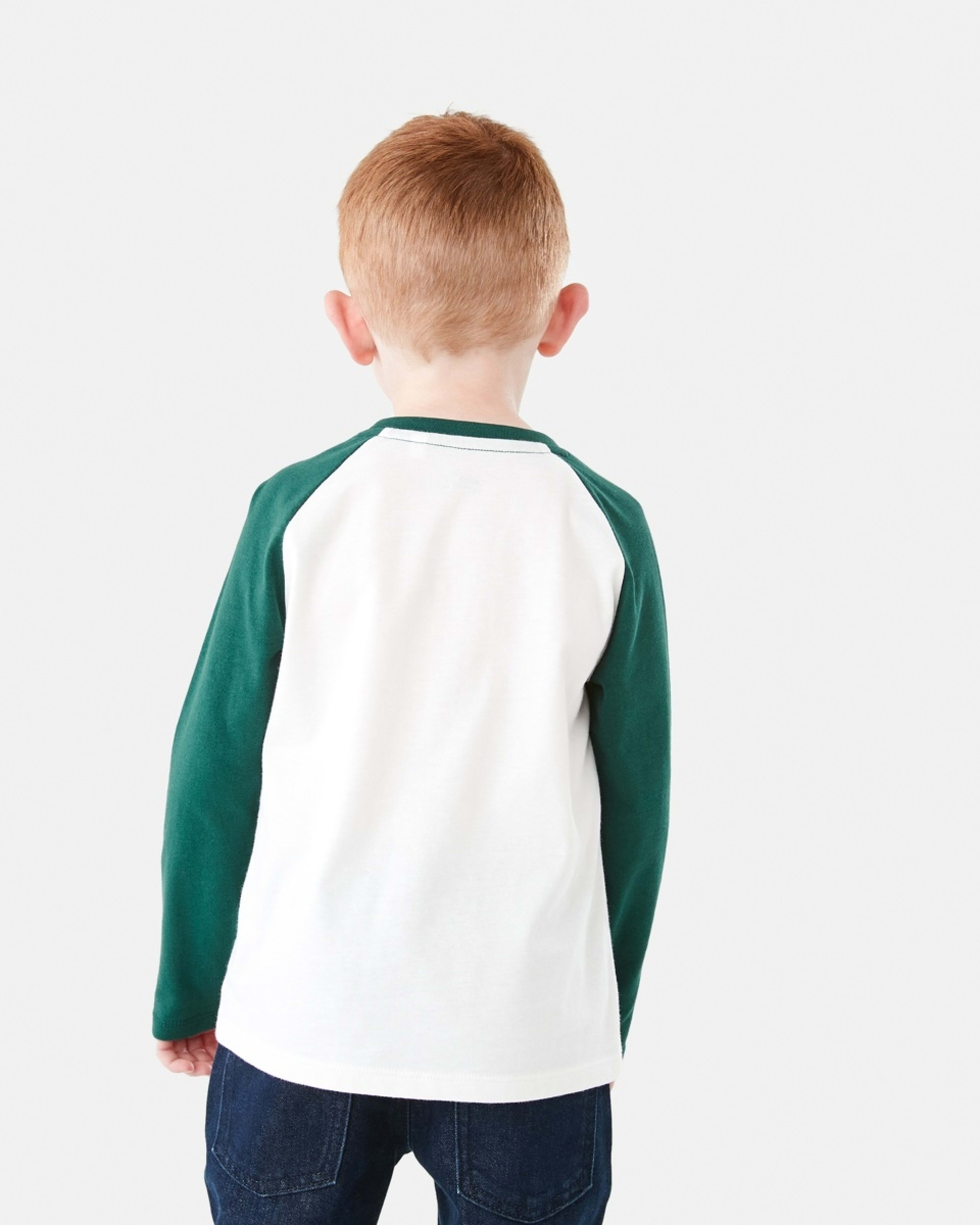 2 Printed Raglan Long Sleeve T-shirt Wht Genius, 2 of 9
