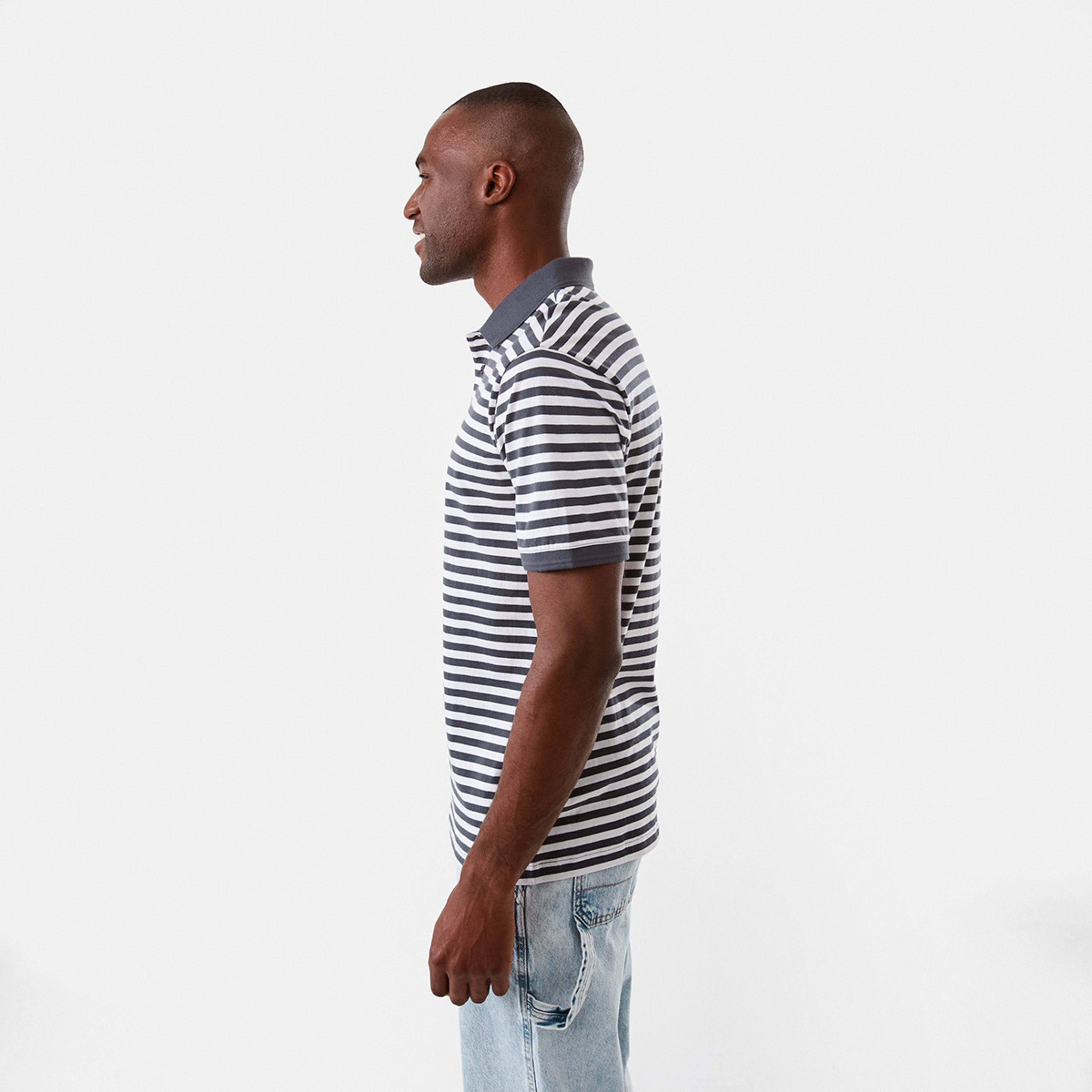 2 Jersey Stripe Polo Shirt Blu Stripe, 2 of 6