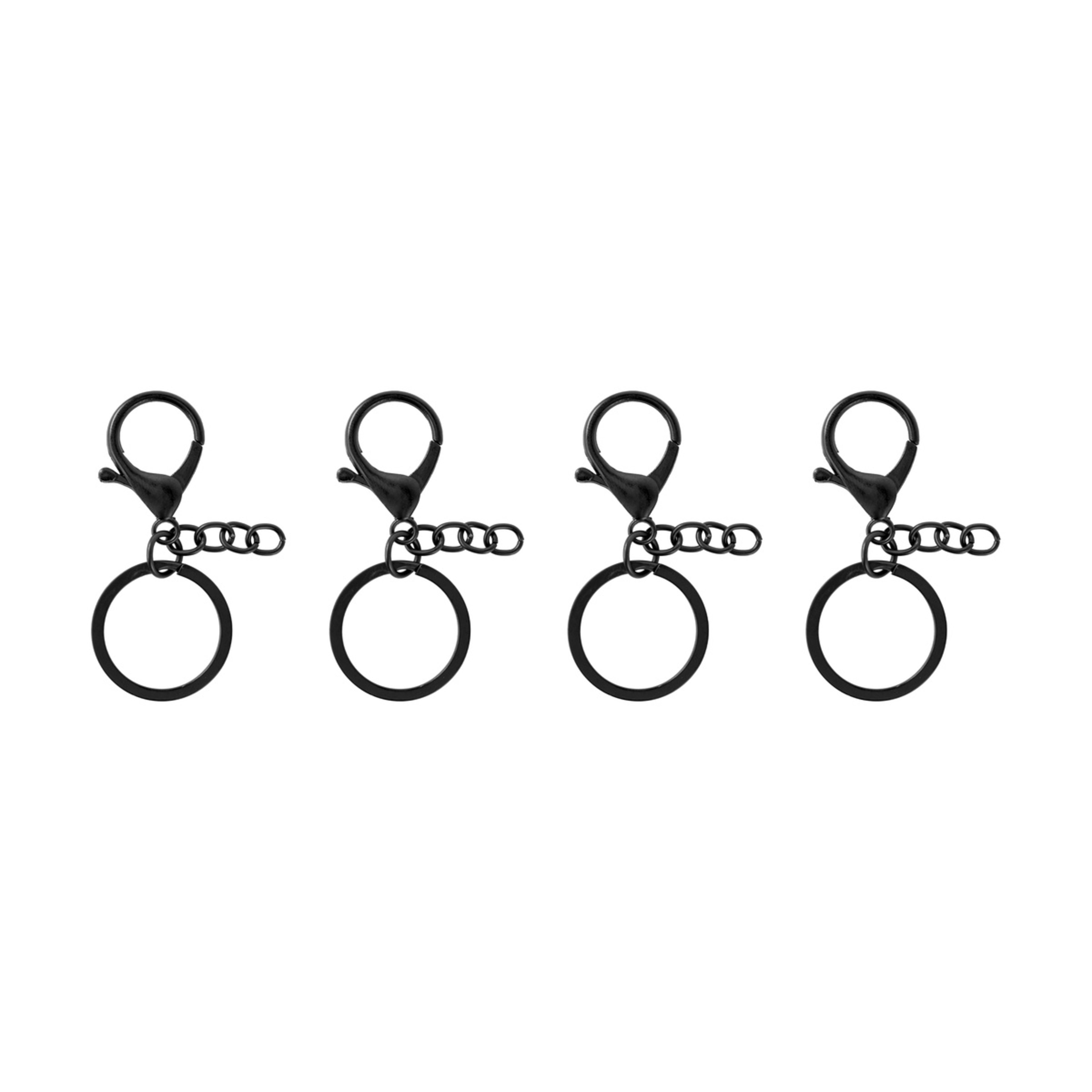 2 4 Pack Keyrings - Black, 2 of 5