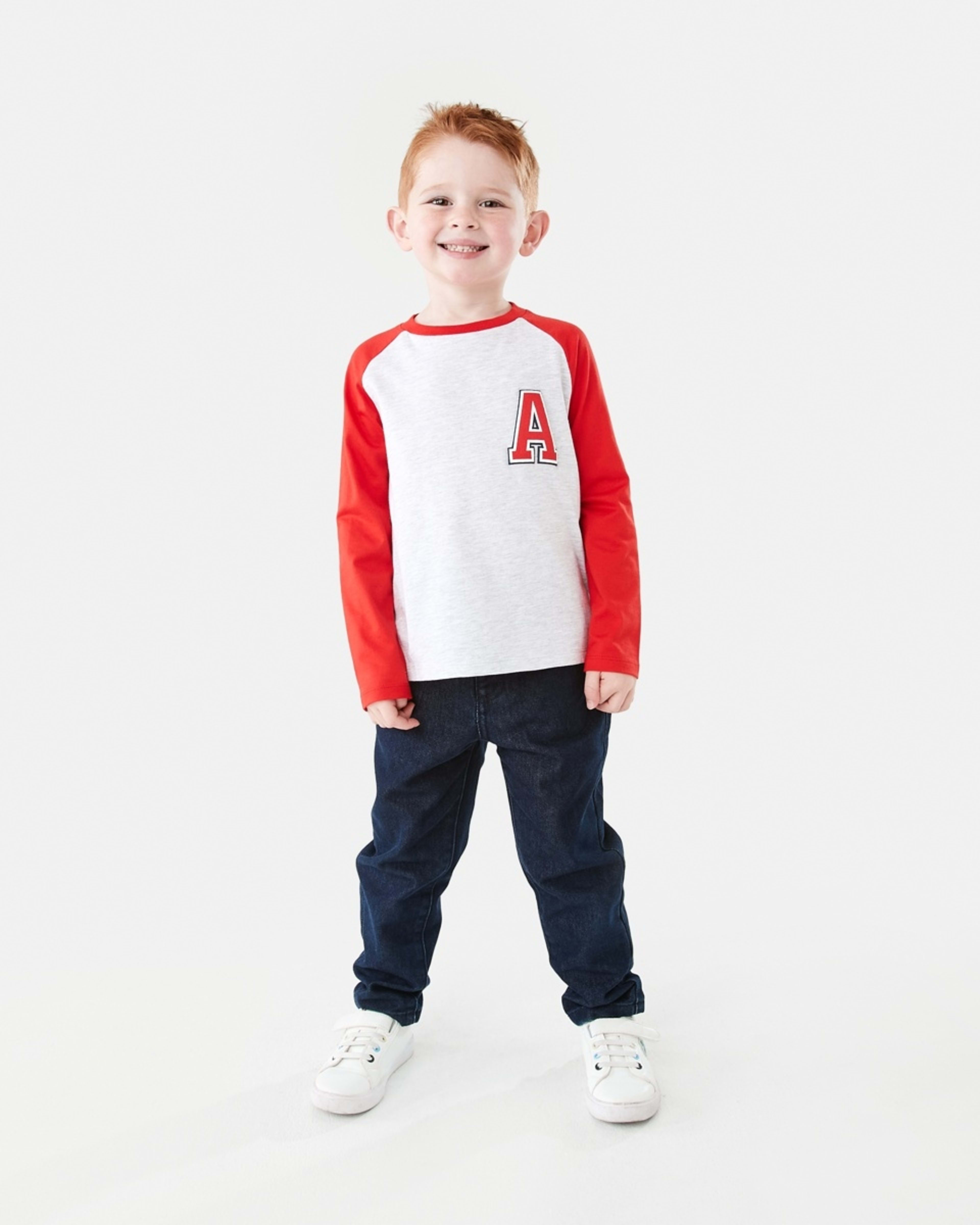 6 Printed Raglan Long Sleeve T-shirt Marl Ateam, 6 of 9