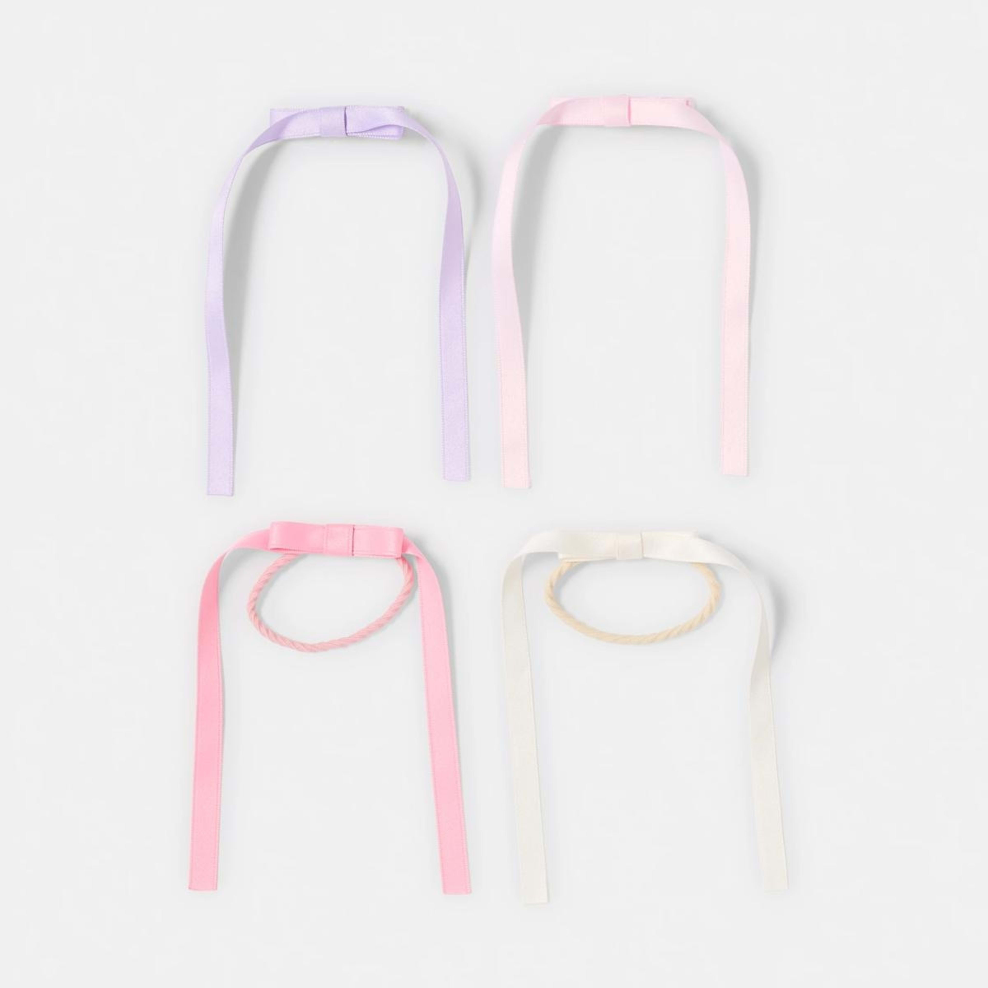 1 4 Pack Hair Clips and Ties - Pastel
