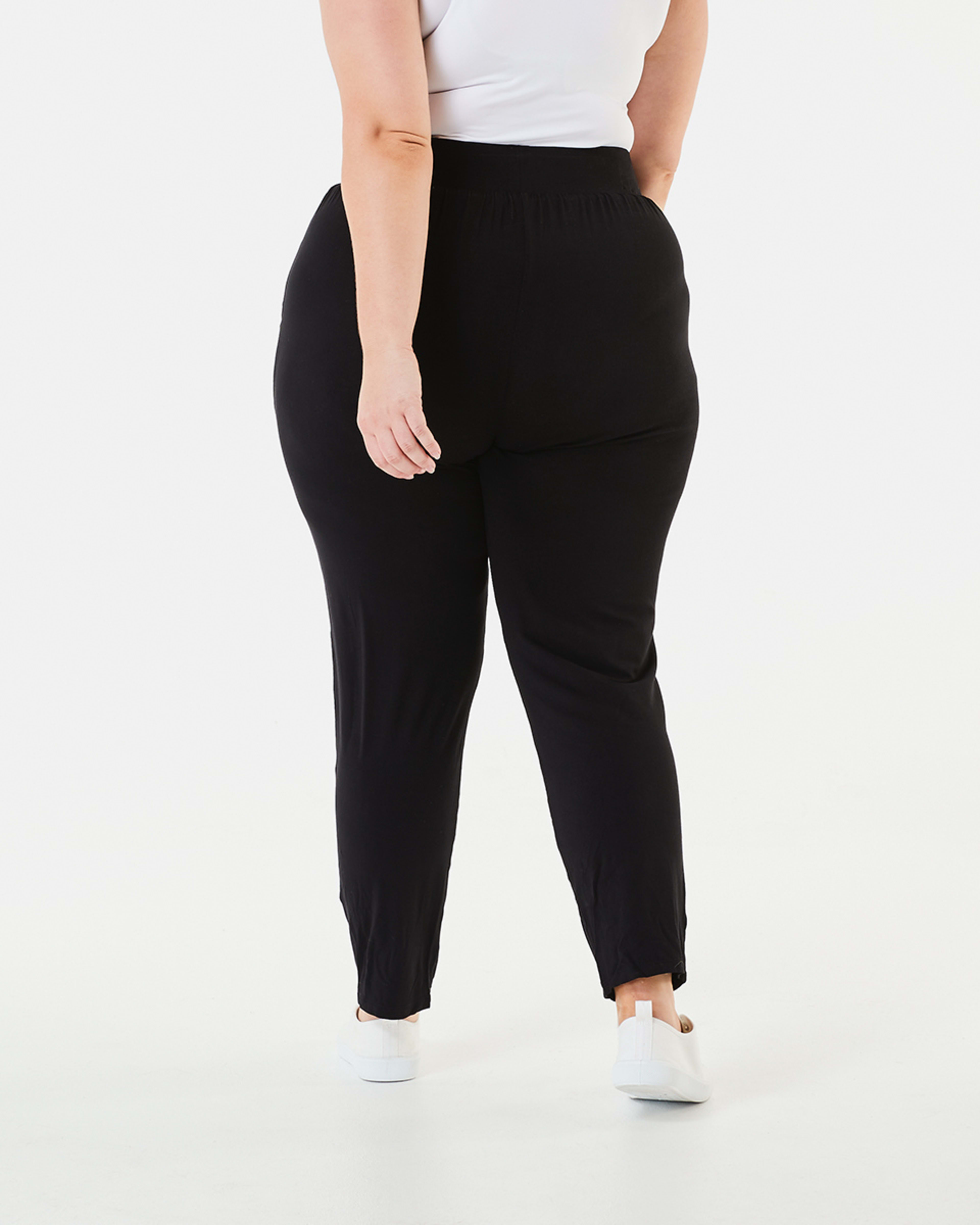 3 Curve Full Length Knit Pants BLACK, 3 of 4