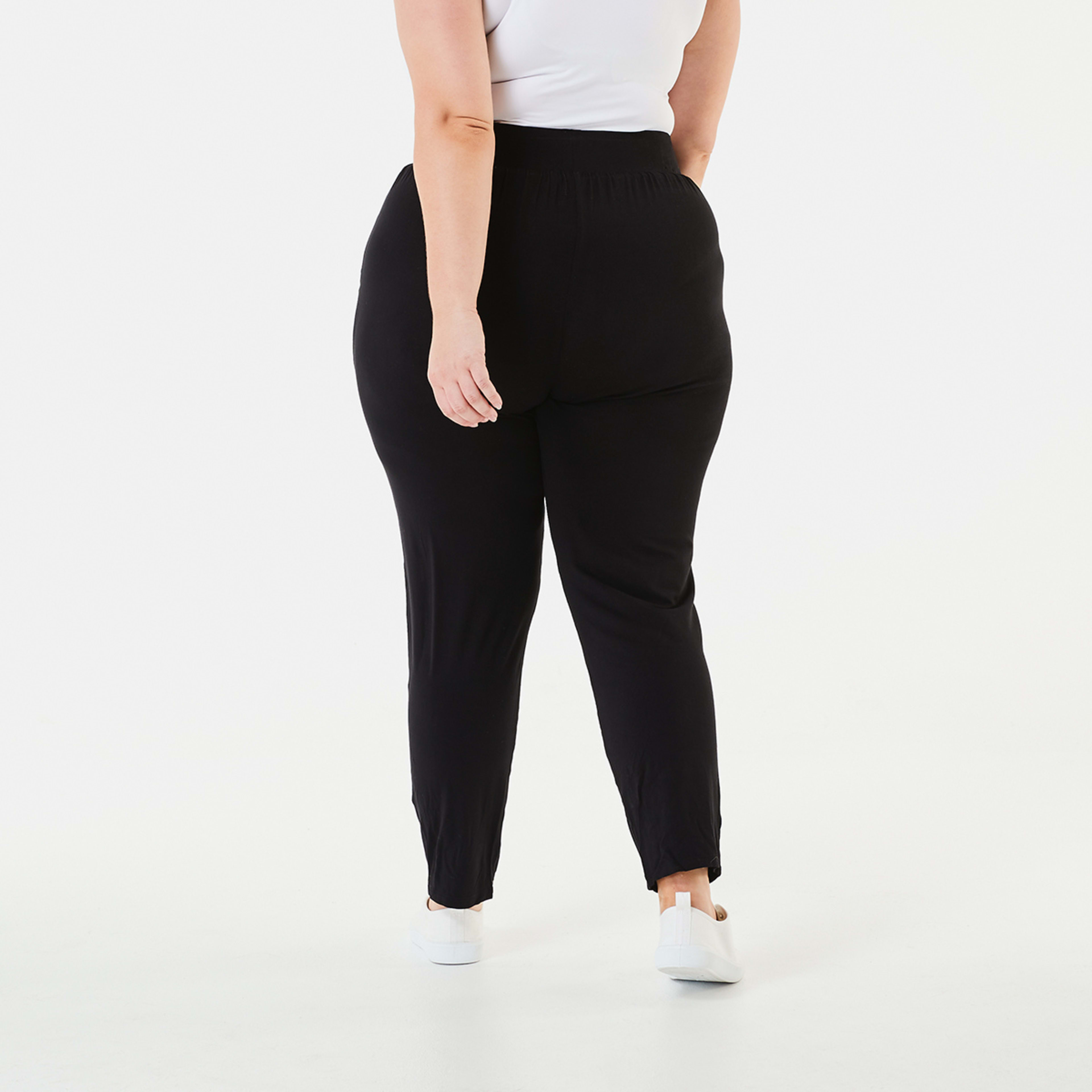 3 Curve Full Length Knit Pants Black, 3 of 4
