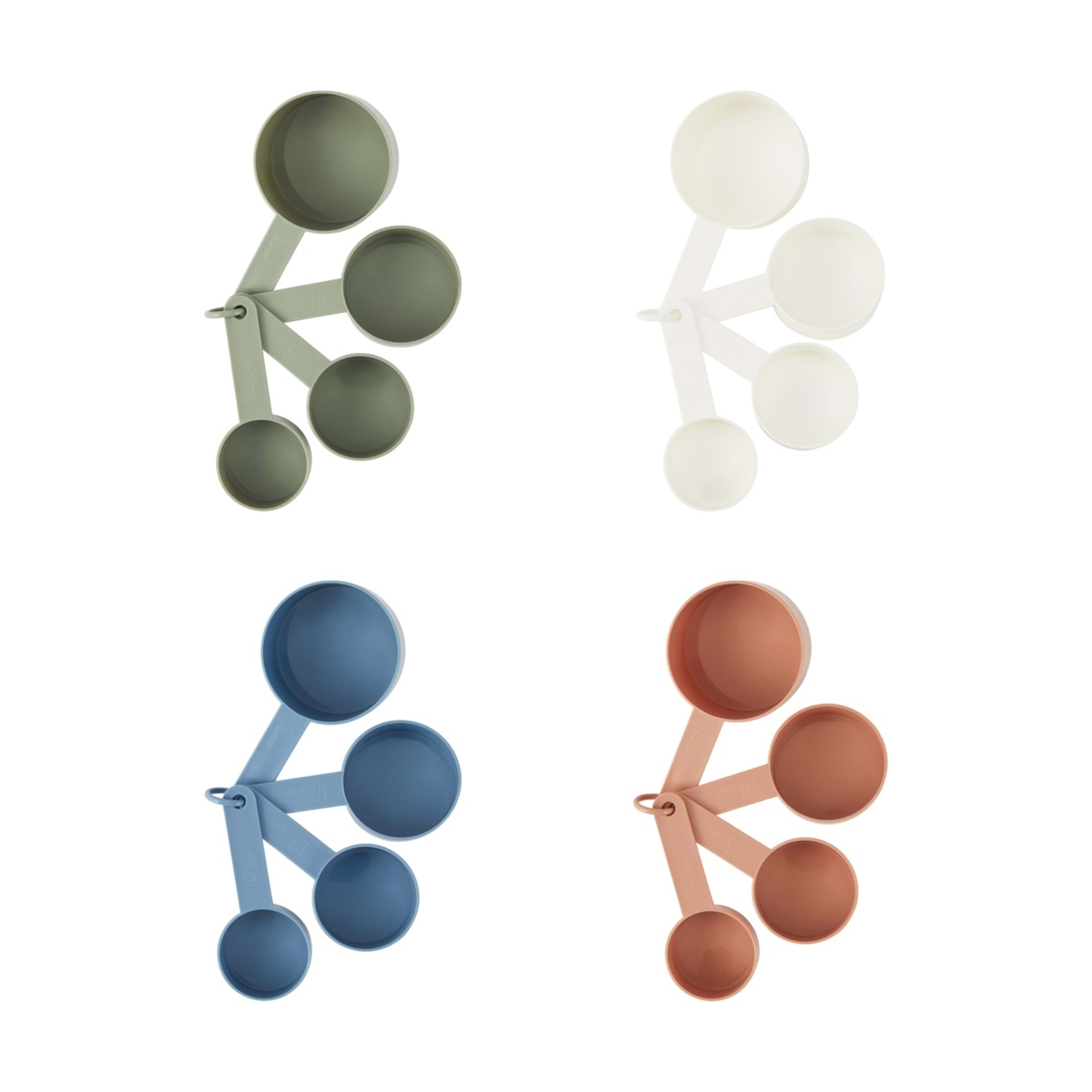1 Set of 4 Measuring Cups - Assorted