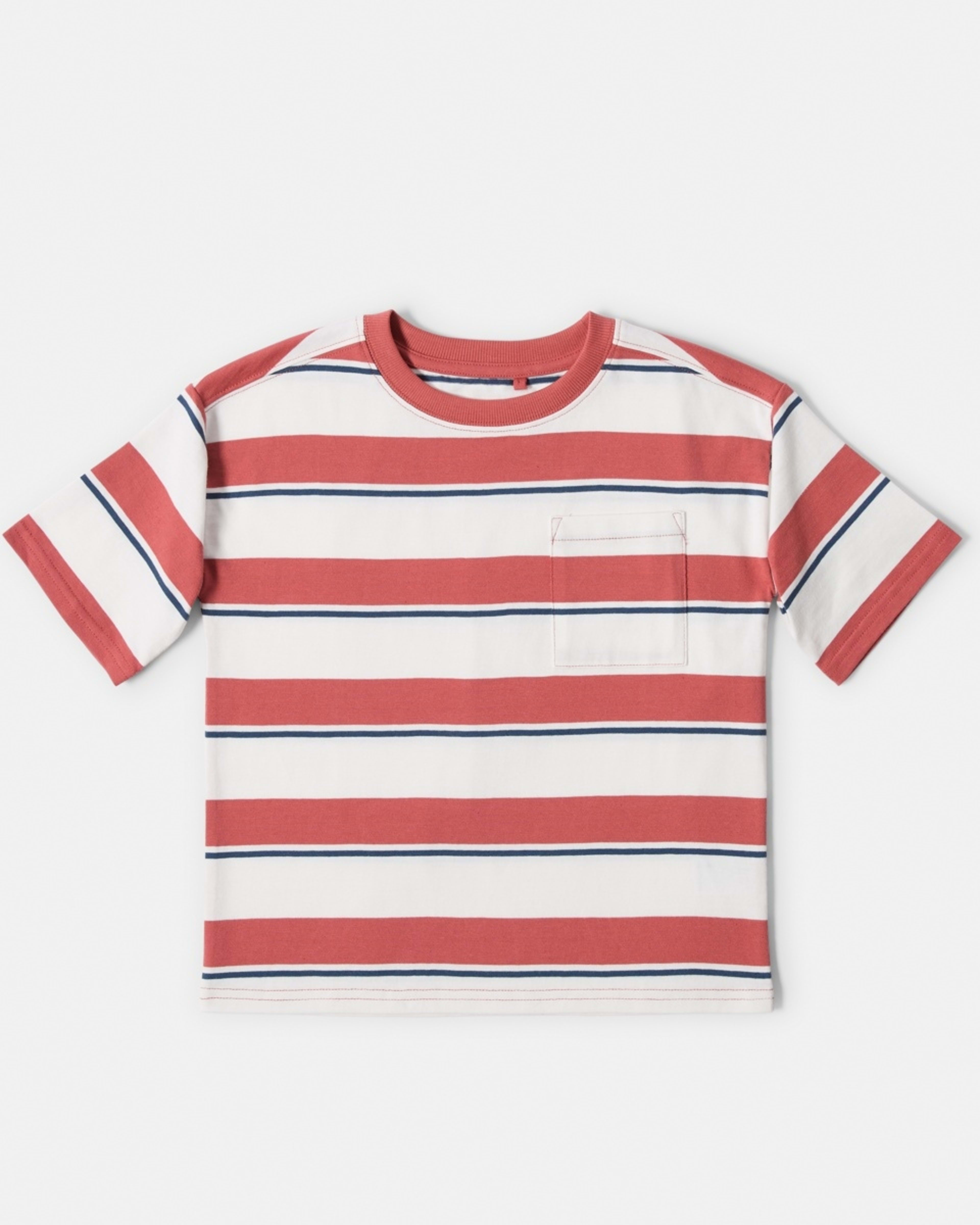 8 Oversized Stripe T-shirt North Stripe Washed Red, 8 of 9