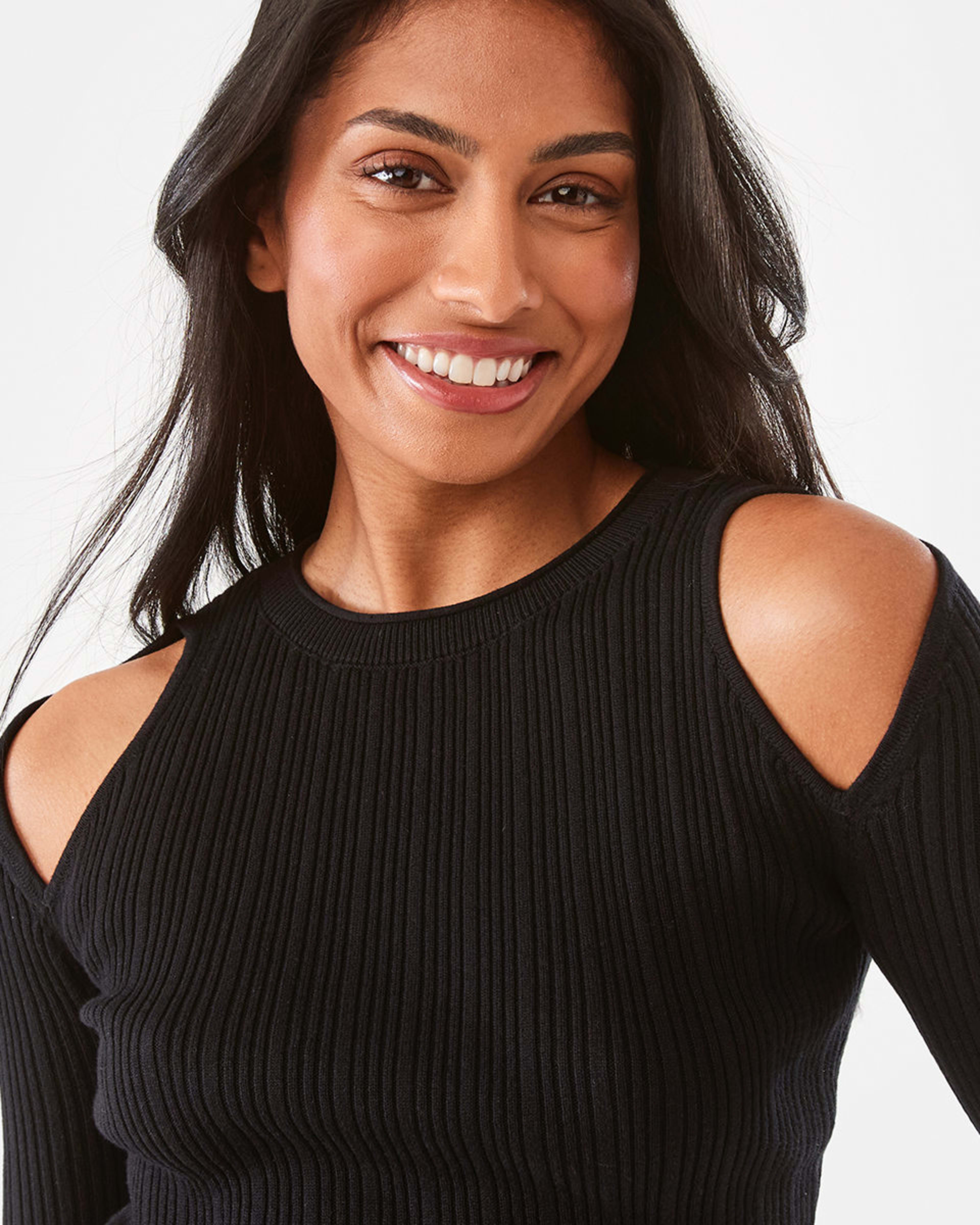 7 Long Sleeve True Knit Variegated Top Black, 7 of 10