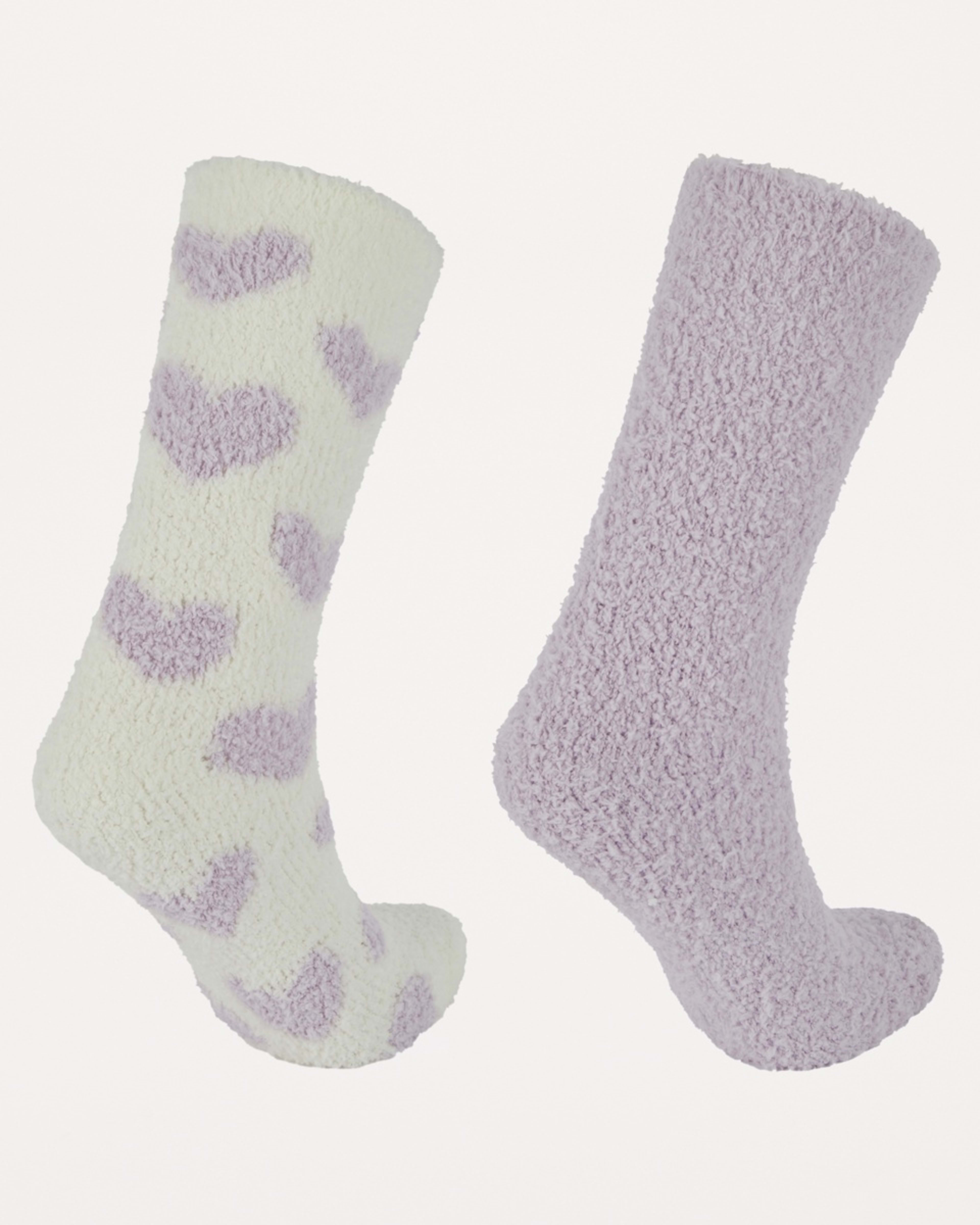 2 2 Pack Plush Home Socks Heart, 2 of 3
