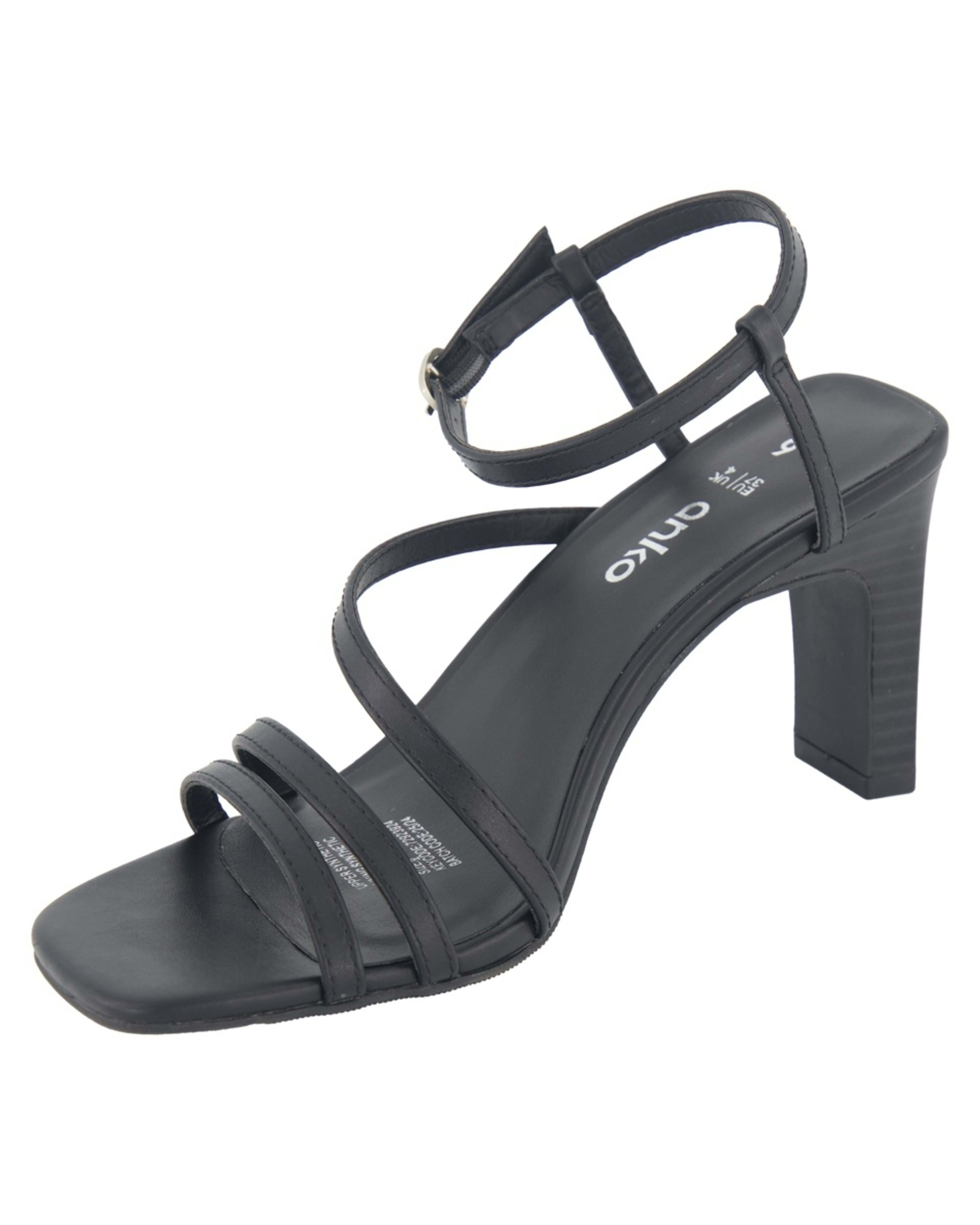 3 Strappy Heel Sandals Black, 3 of 6