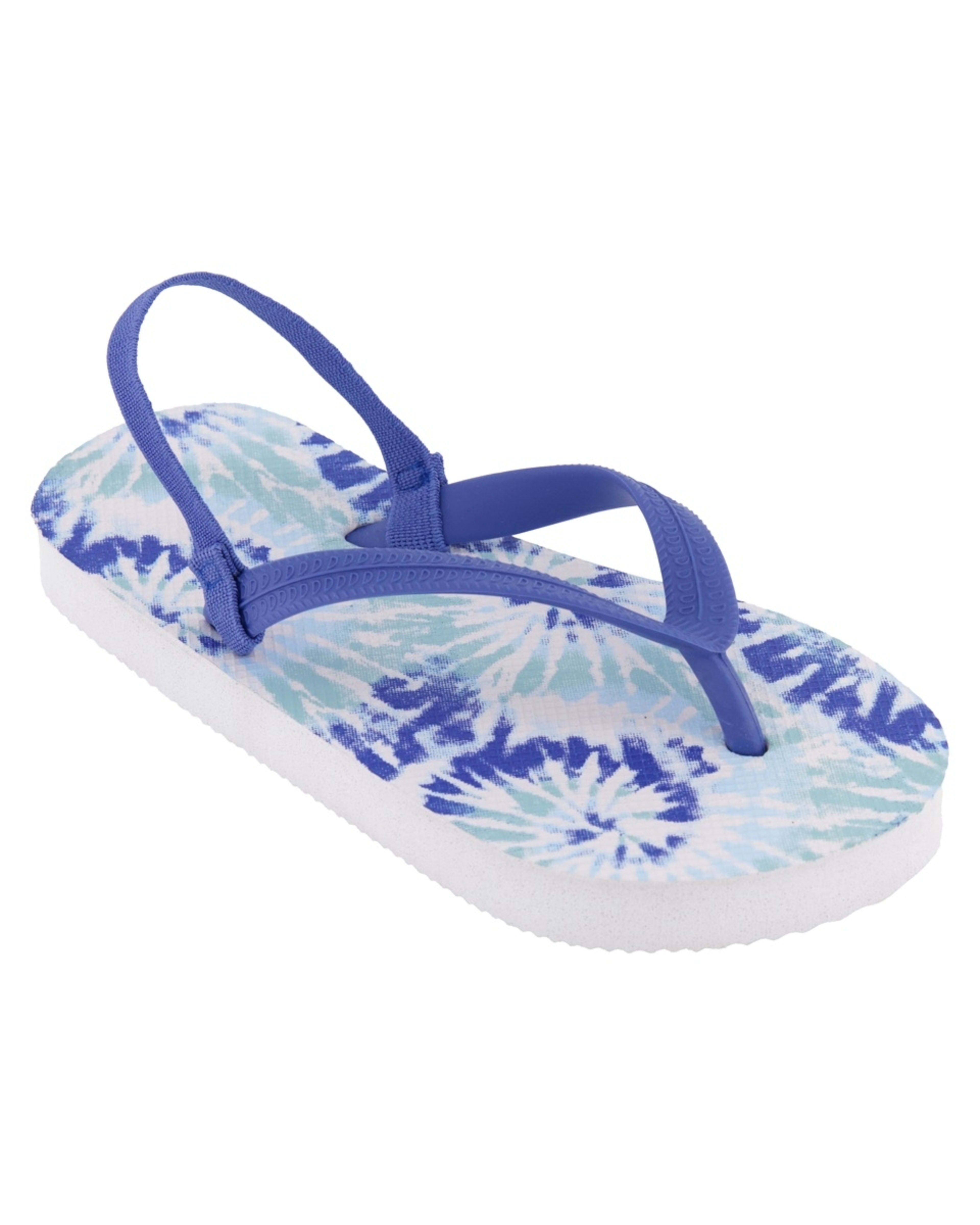 3 Junior Print Thongs BLUE TIE DYE, 3 of 3