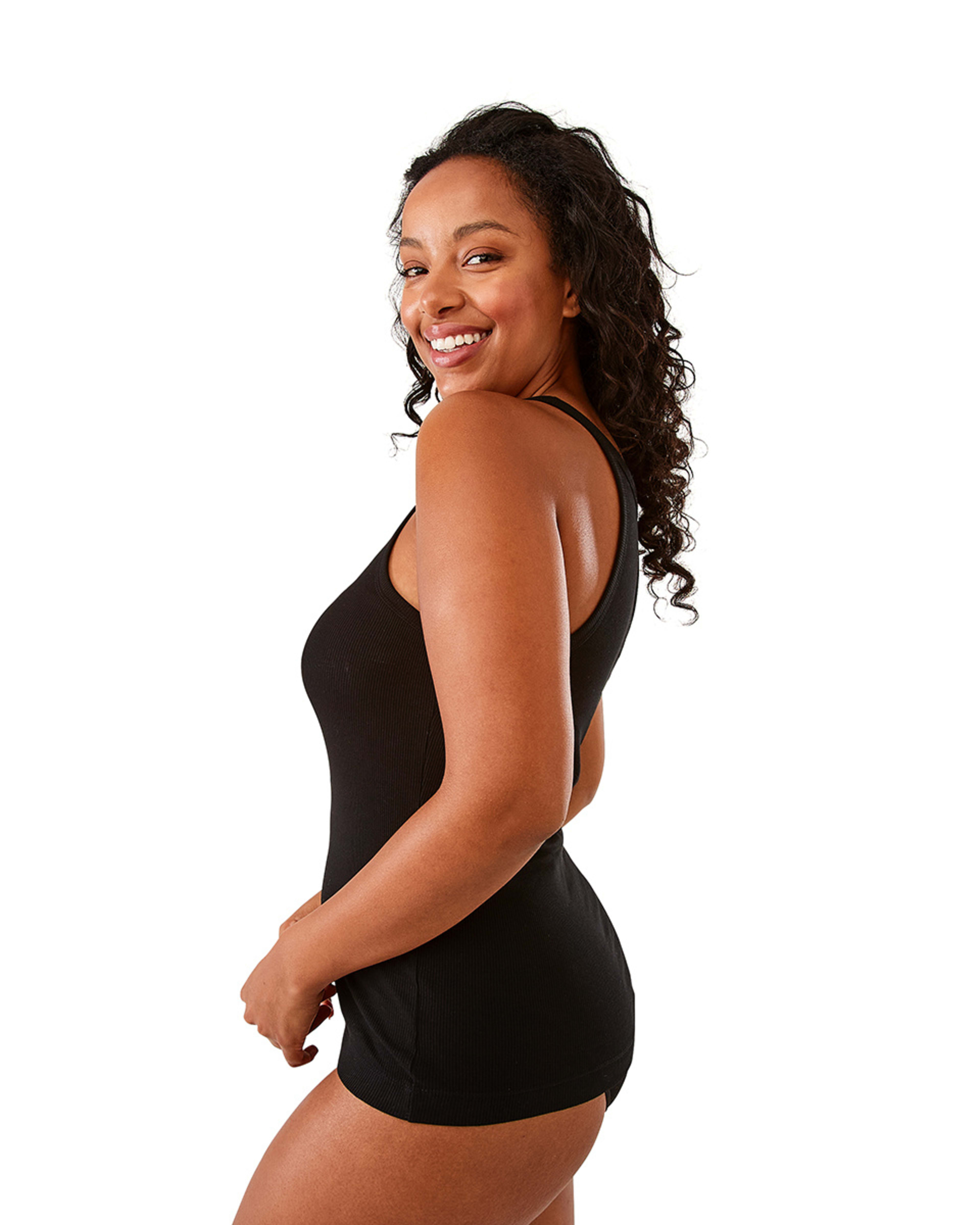 3 3 Pack Essential Cotton Rib Singlet Black, 3 of 8