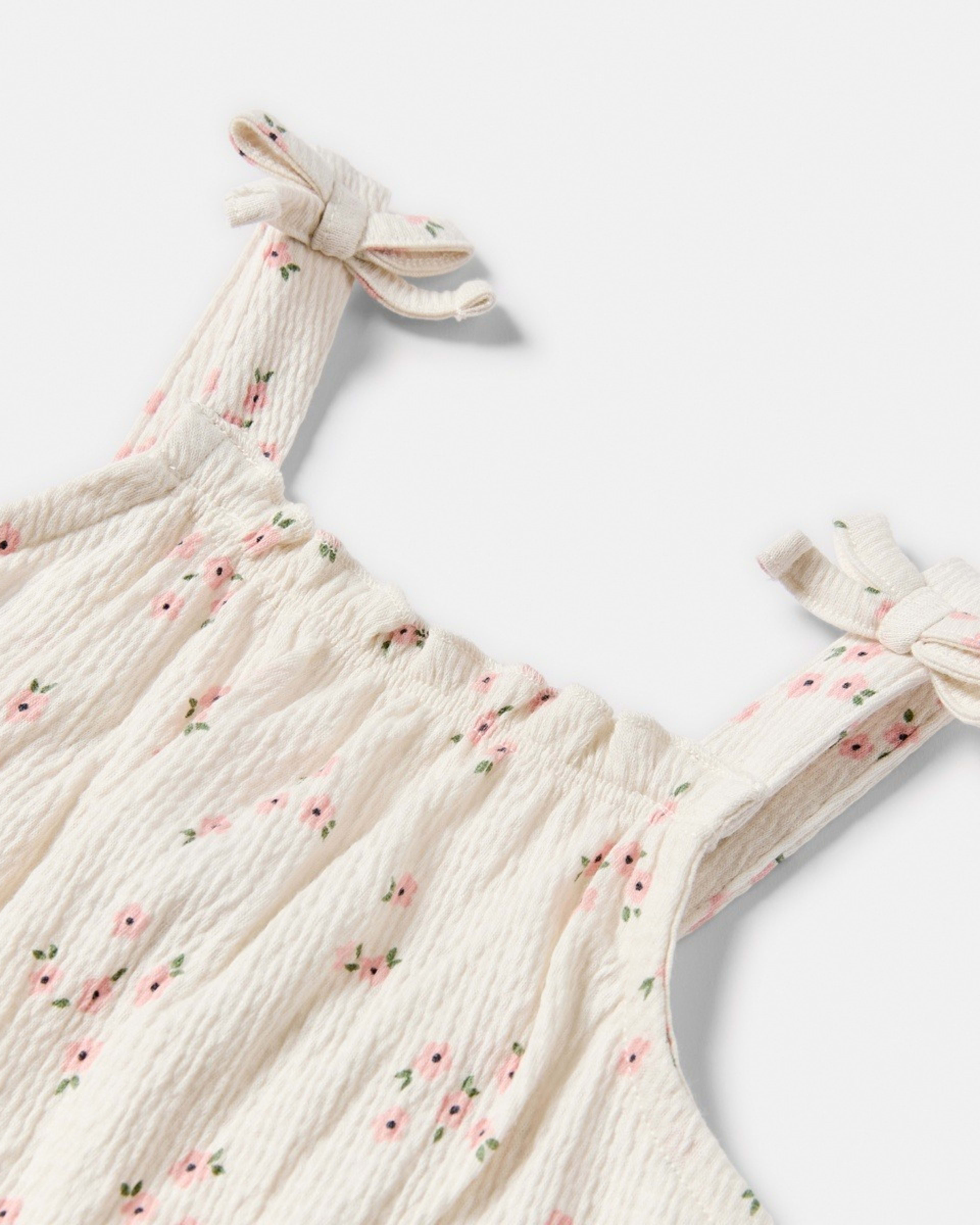 3 Long Leg Crinkle Romper EGRET BLOOM FLORAL, 3 of 3