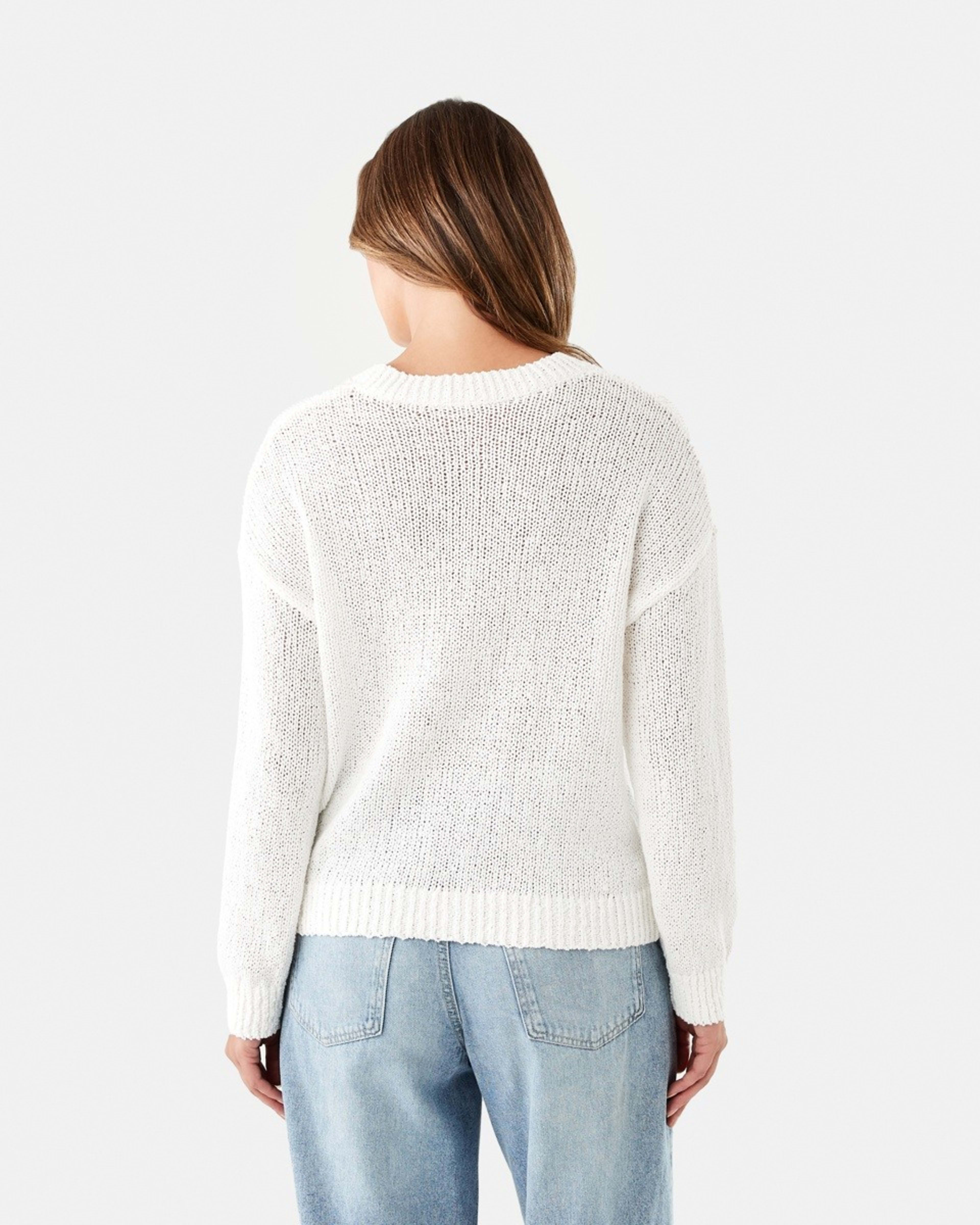 3 Cotton Slub Crew Jumper White, 3 of 6