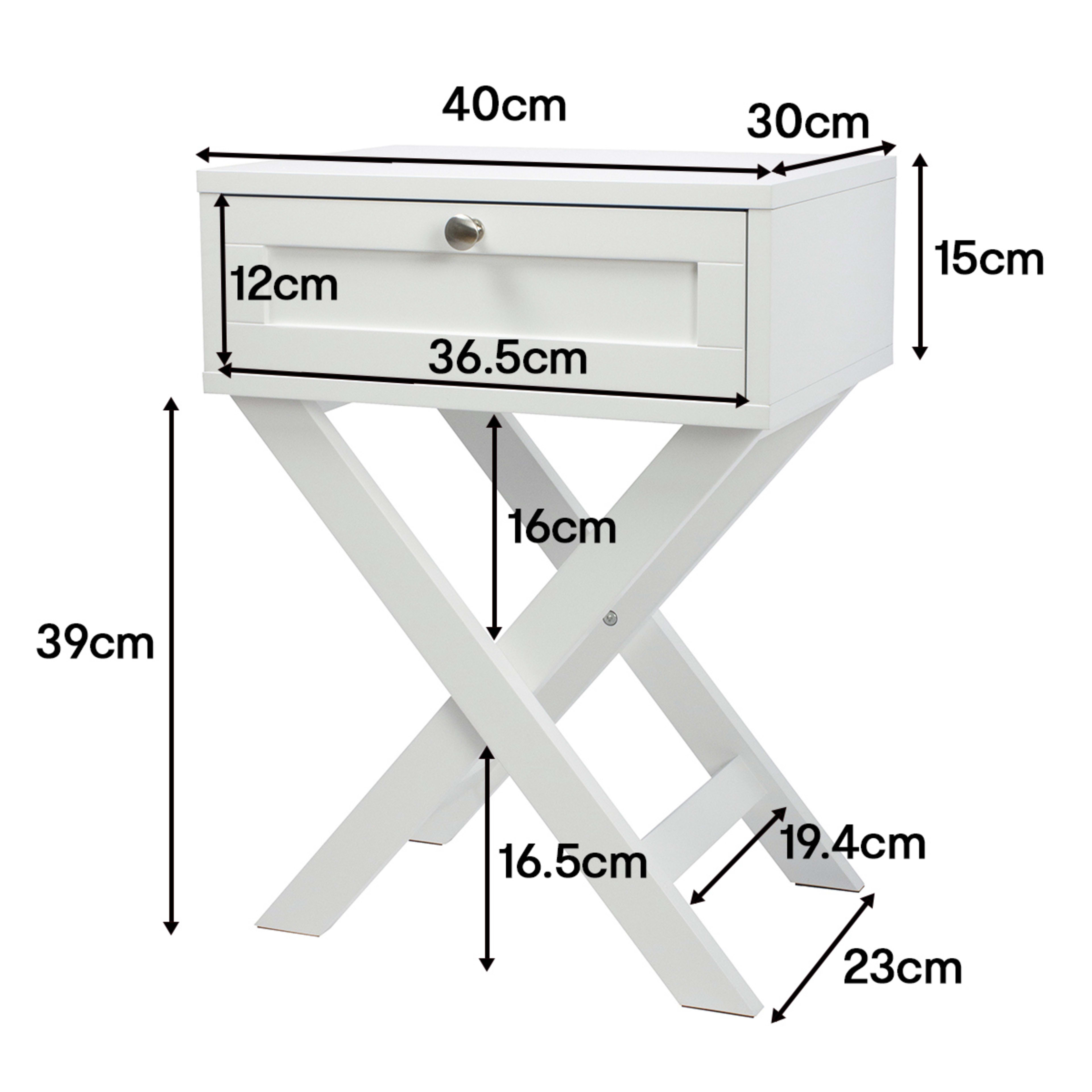 9 Hamptons Bedside Table with Drawer, 9 of 10