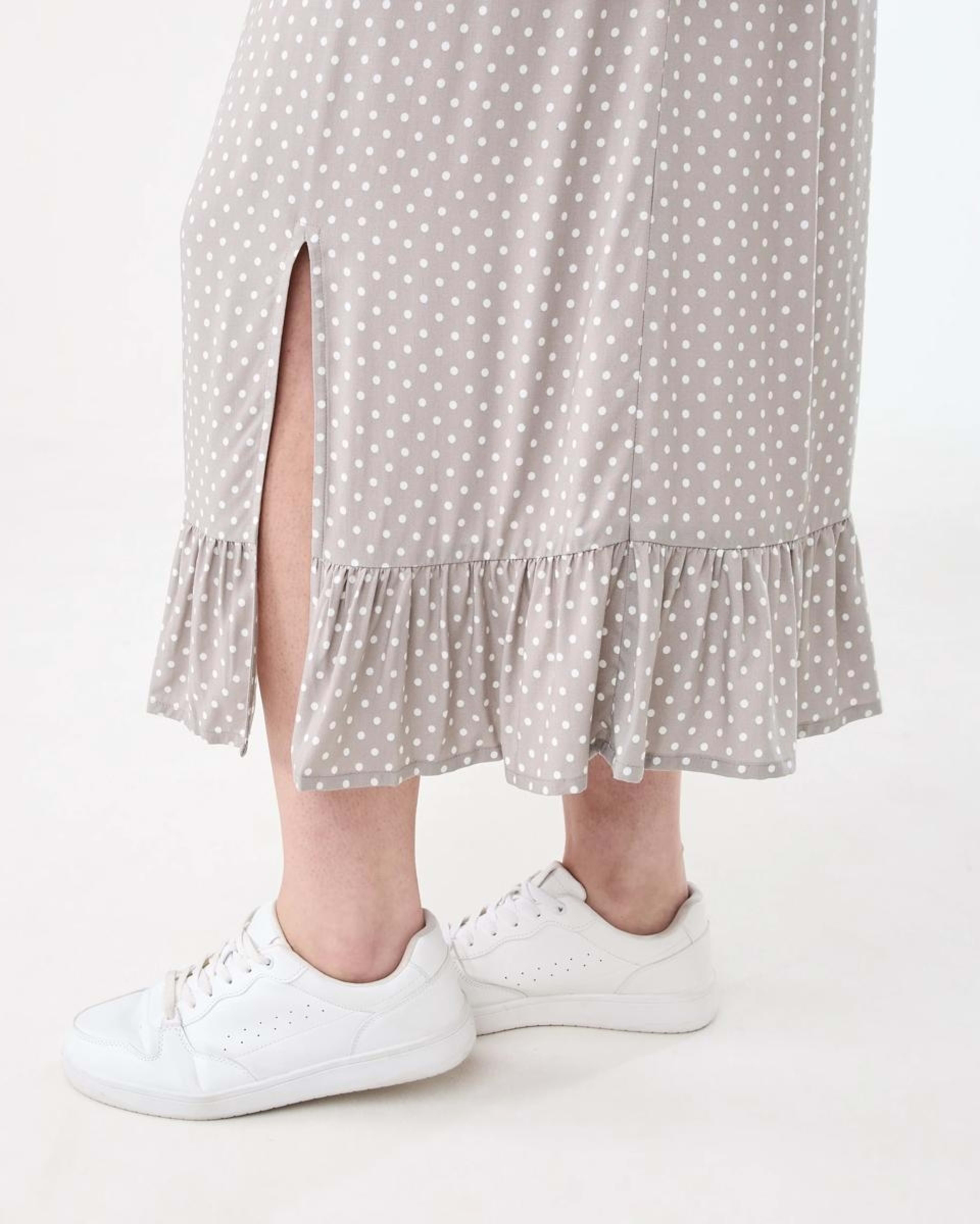 5 Maternity Shirred Waist Skirt FADED TAUPE SPOT, 5 of 5