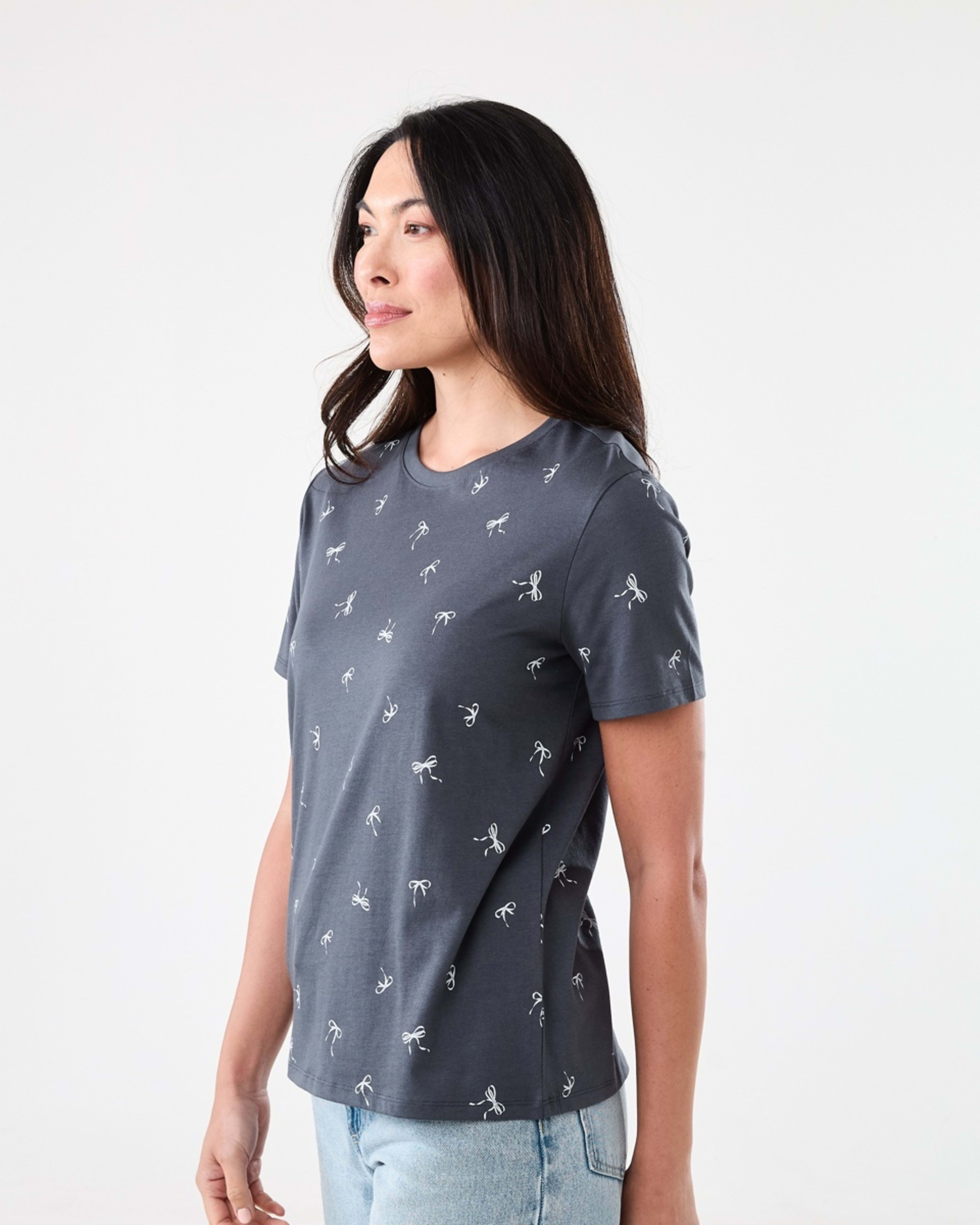 2 Short Sleeve Printed T-shirt BOWS LEAD GREY, 2 of 5