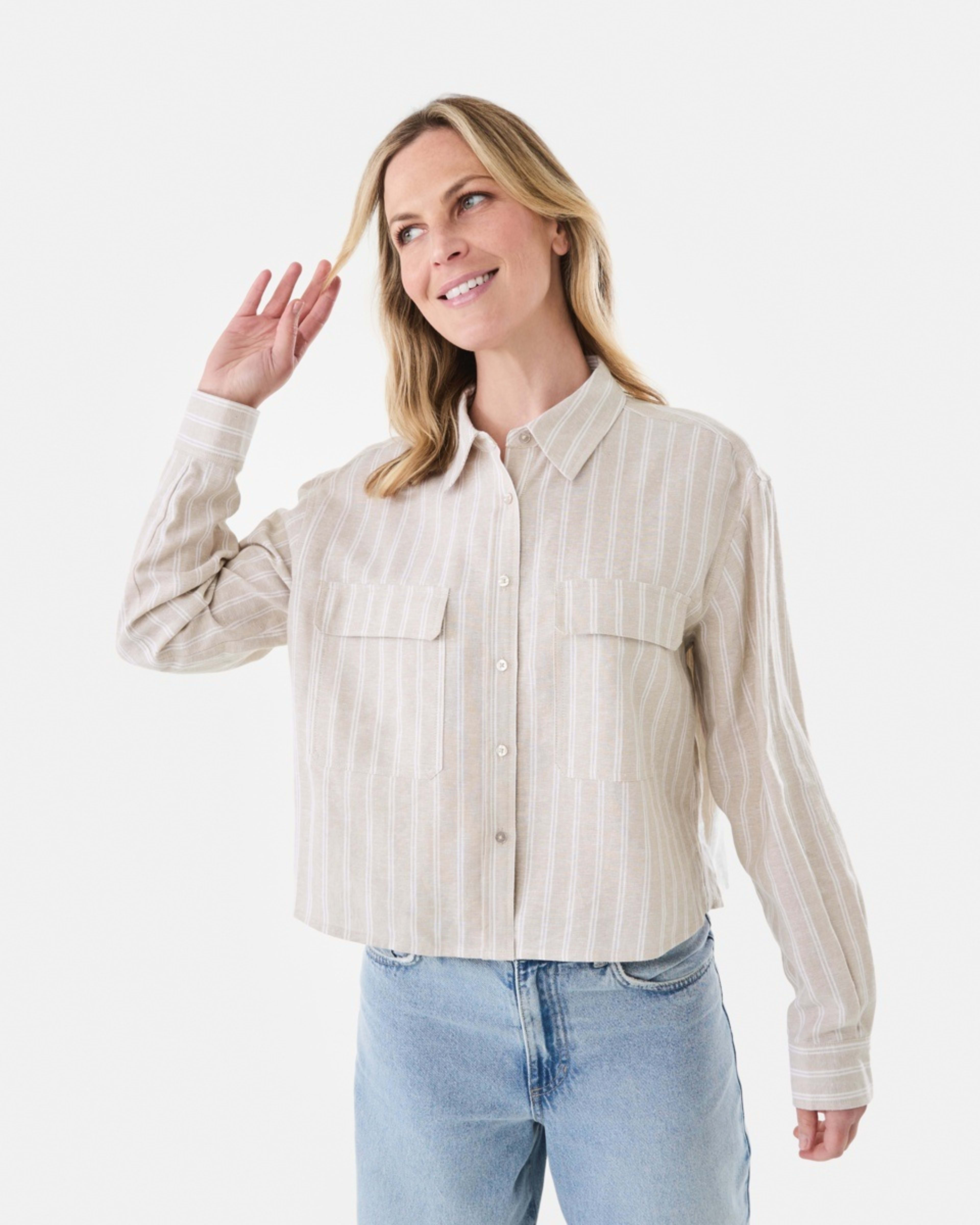 1 Long Sleeve Utility Shirt Gia Stripe