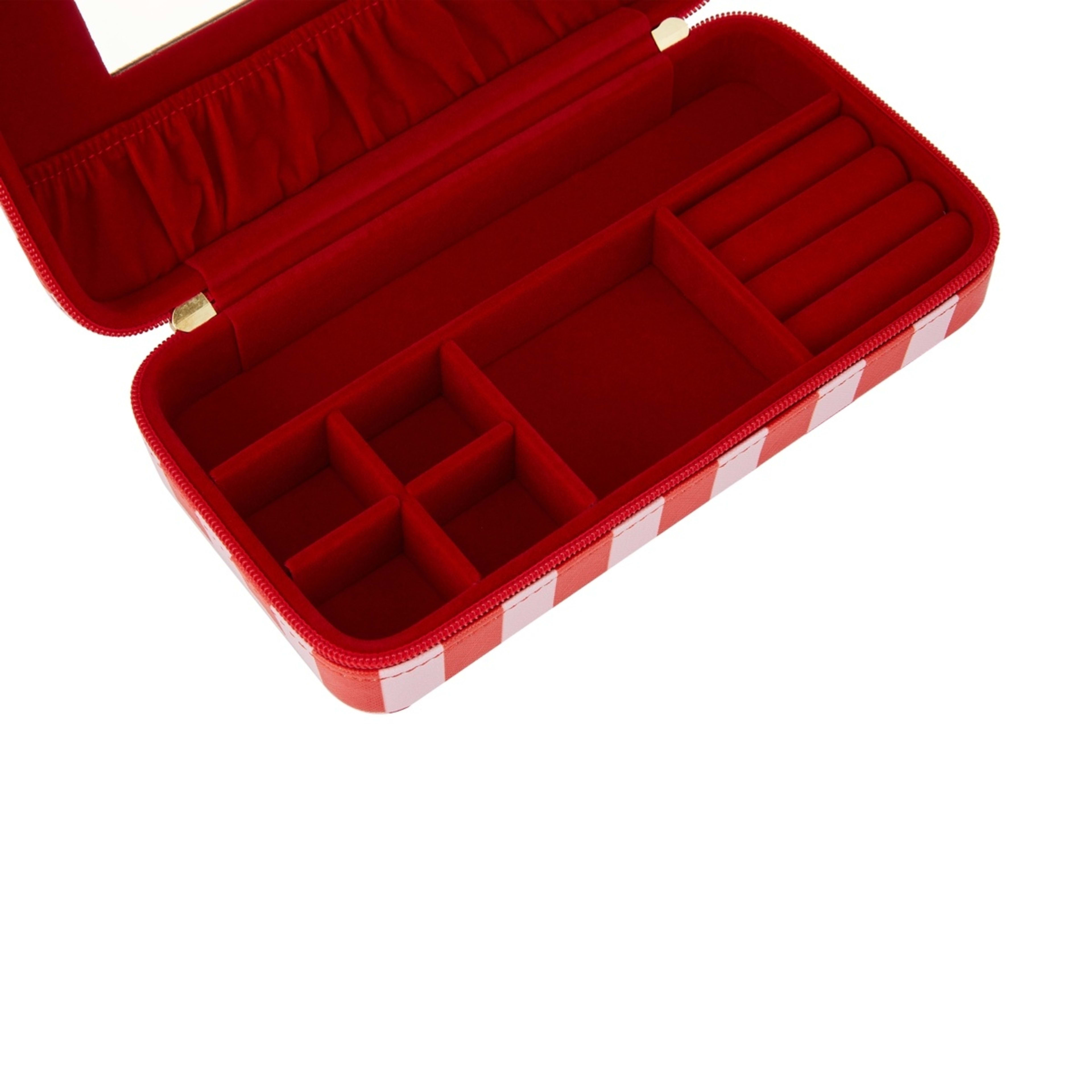 5 Red Stripe Jewellery Case, 5 of 6