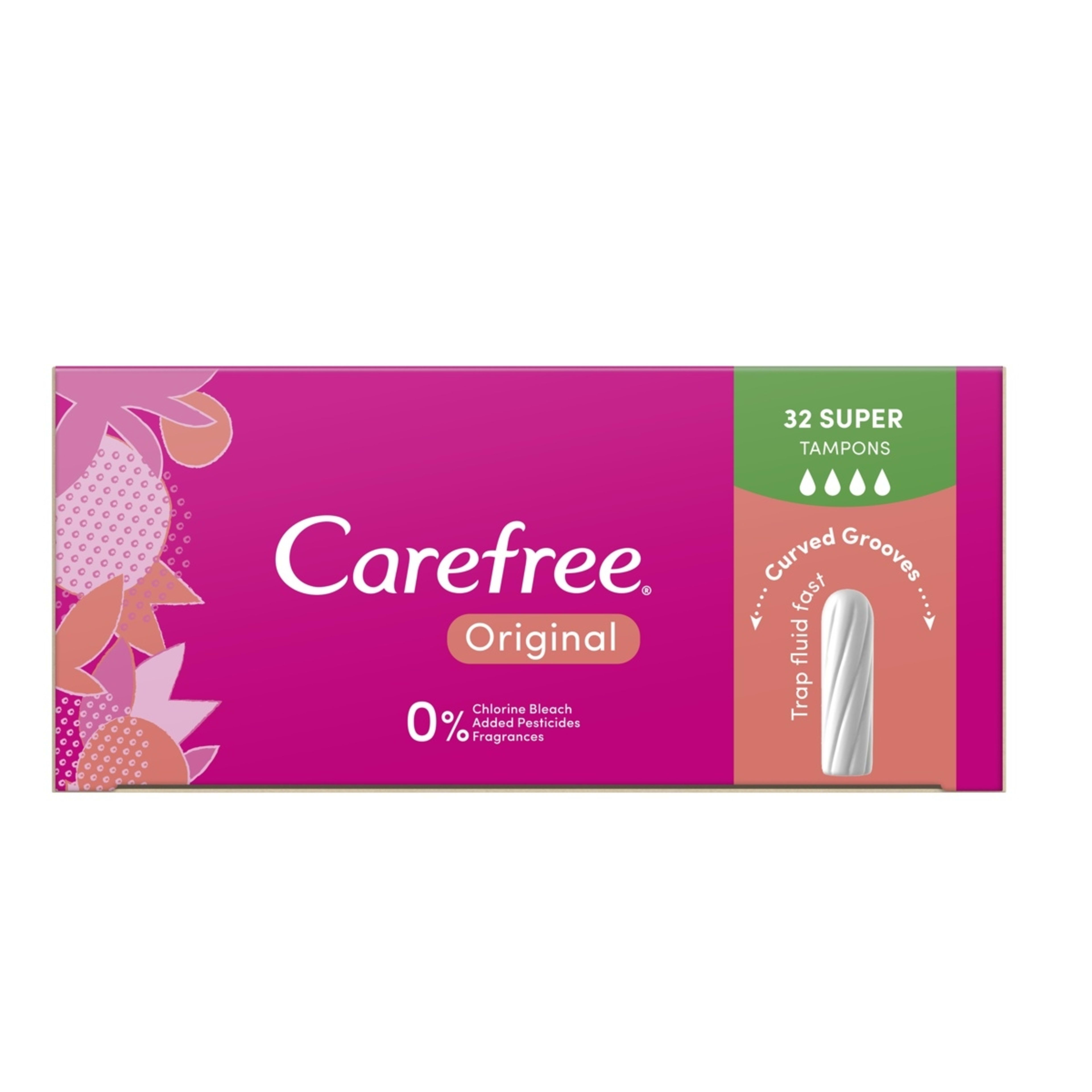 2 32 Pack Carefree Original Super Tampons, 2 of 8