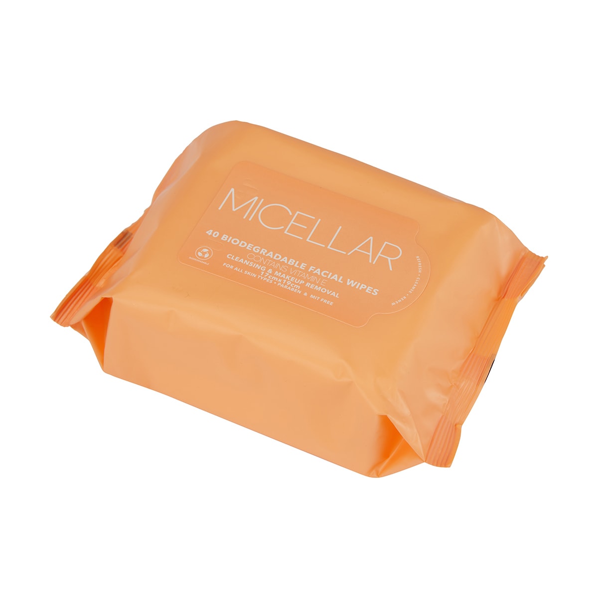 40 Pack Cleansing & Makeup Removal Biodegradable Facial Wipes