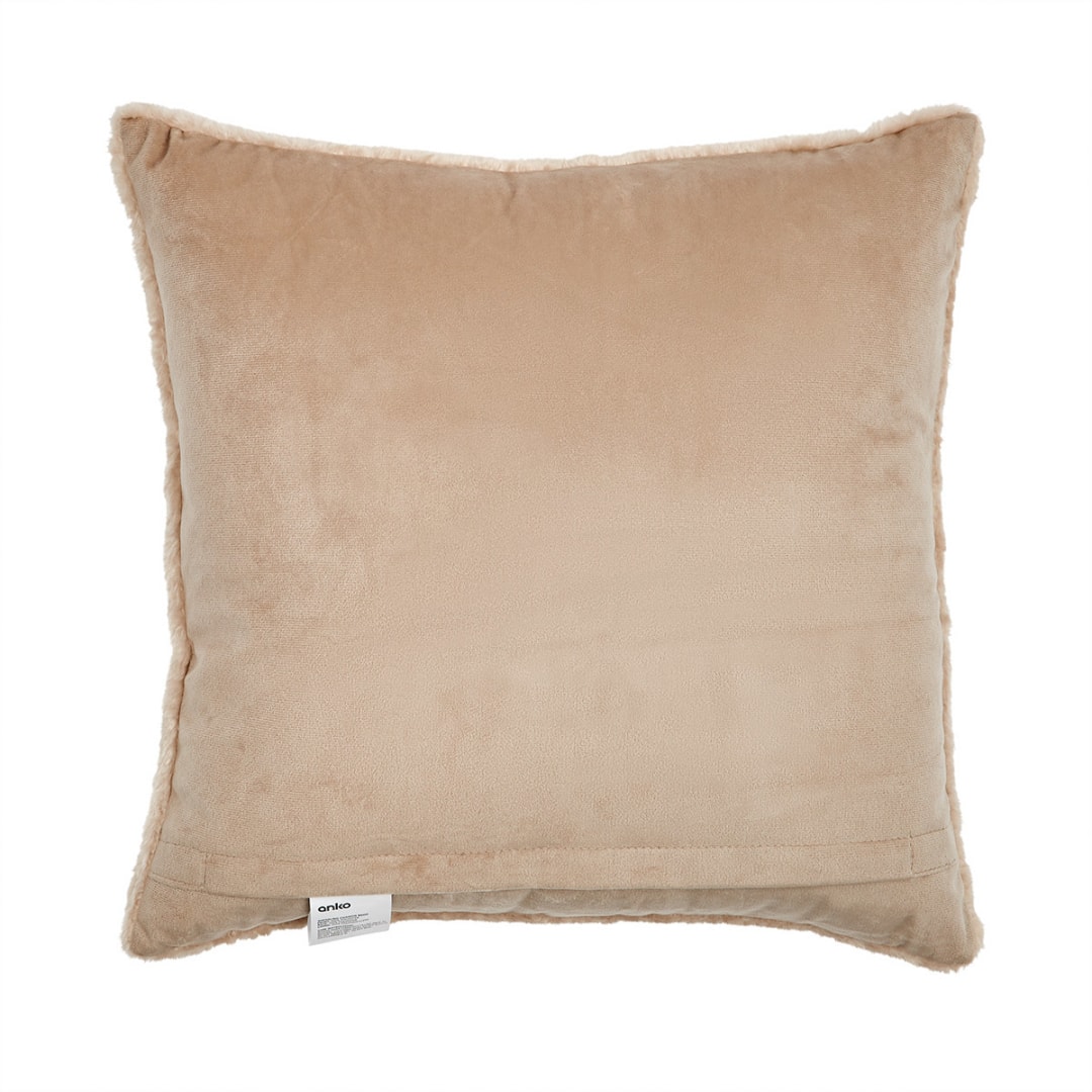 43cm Shearling Cushion Beige Kmart
