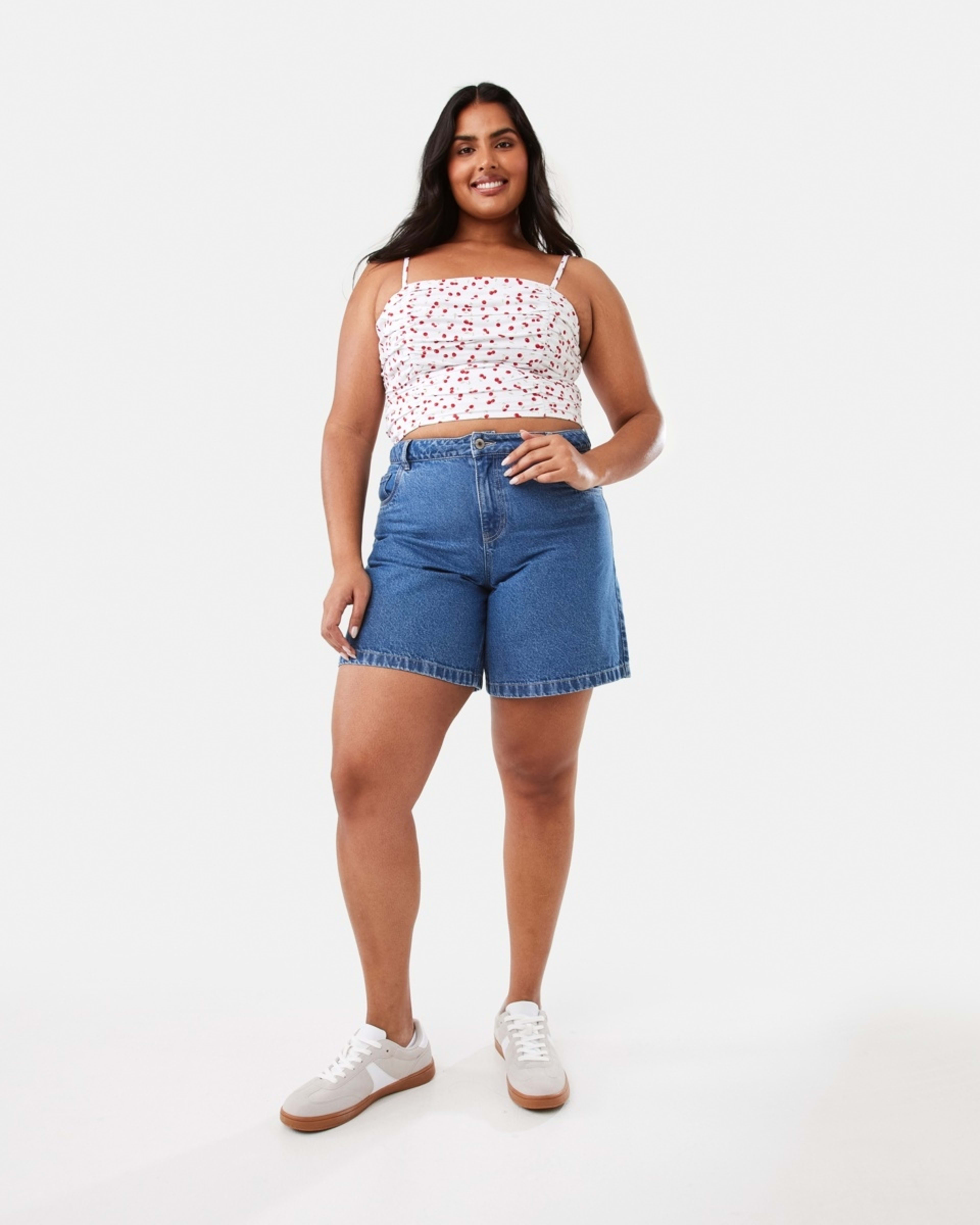 4 Sleeveless Ruched Crop Top Cherries, 4 of 10