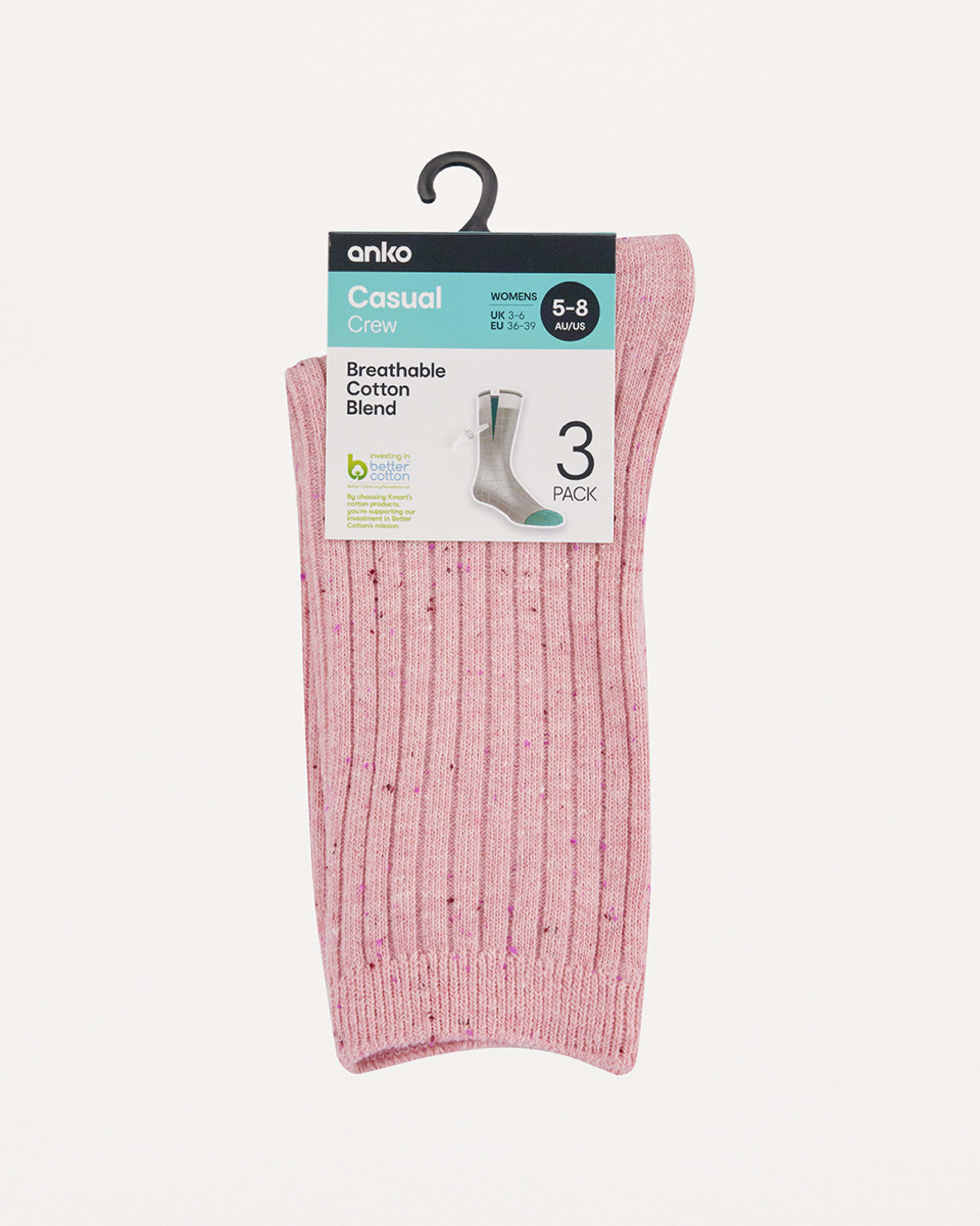 3 3 Pack Winter Rib Boot Socks Pnk Nep Mx, 3 of 3