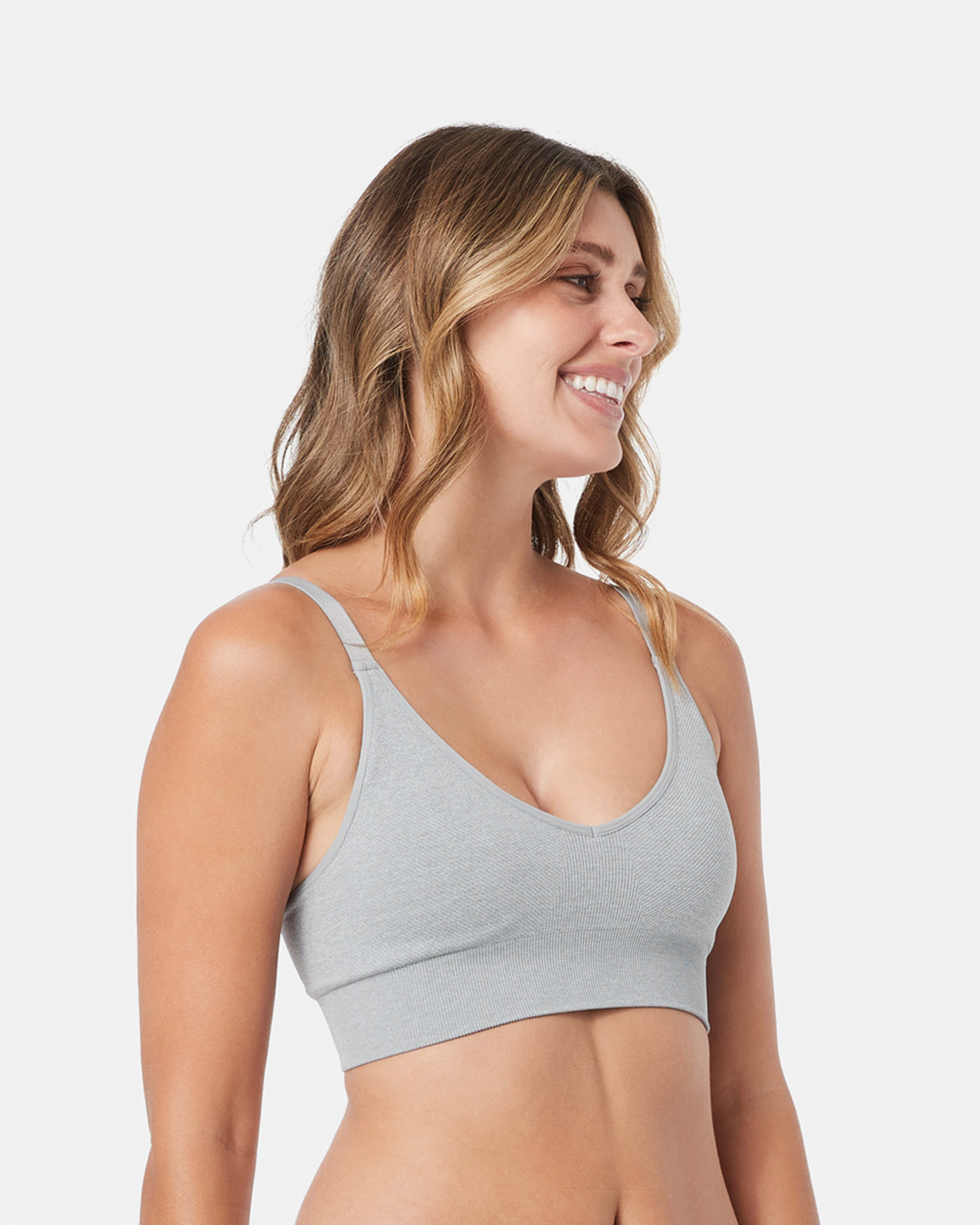 2 Medium Impact Sports Seamfree Crop Top GREY MARLE, 2 of 4