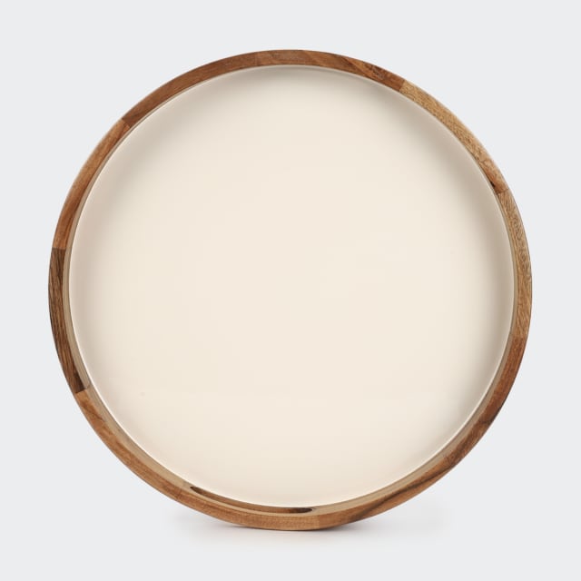 White Enamel Acacia Tray Kmart