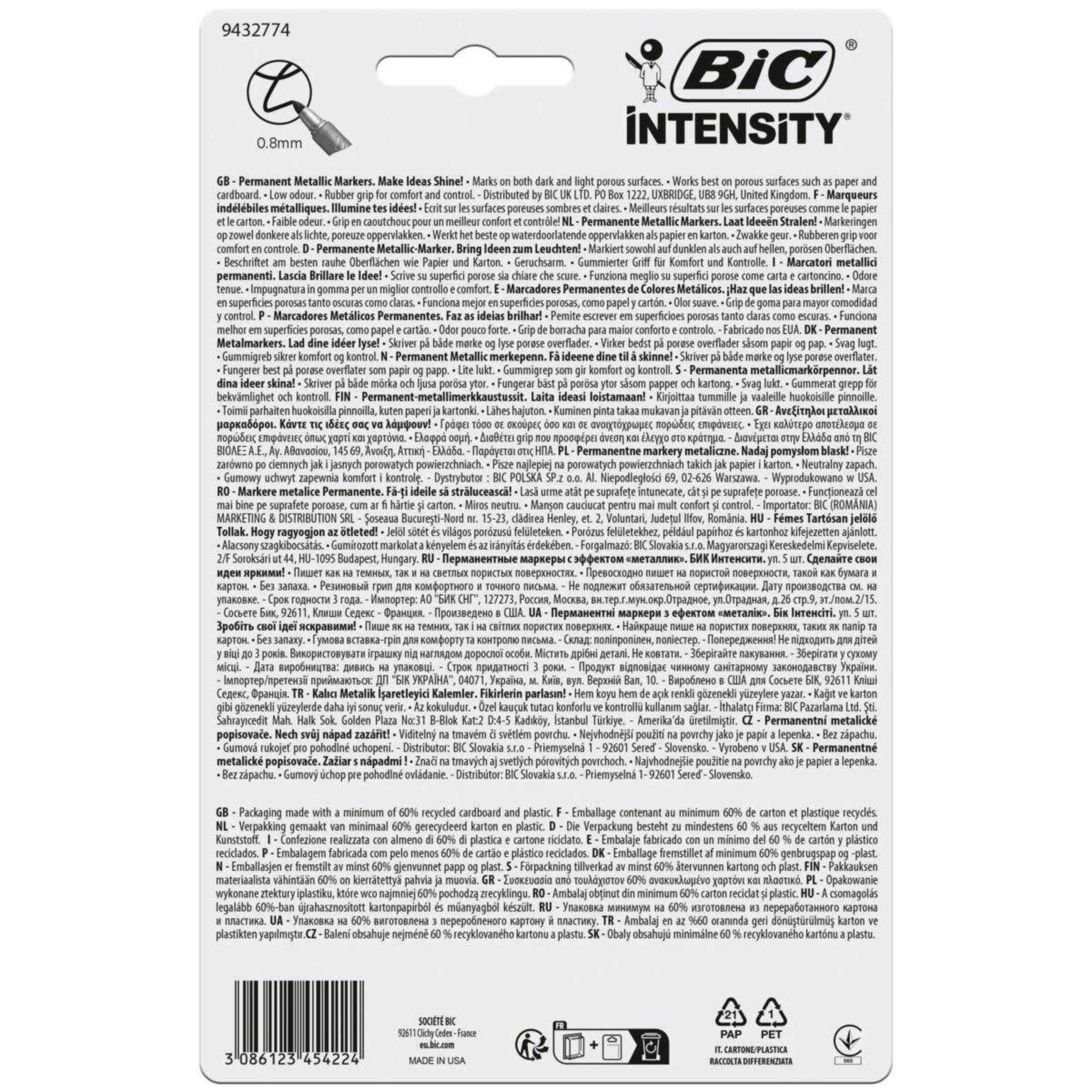 2 5 Pack BIC Intensity Permanent Metallic Markers, 2 of 9
