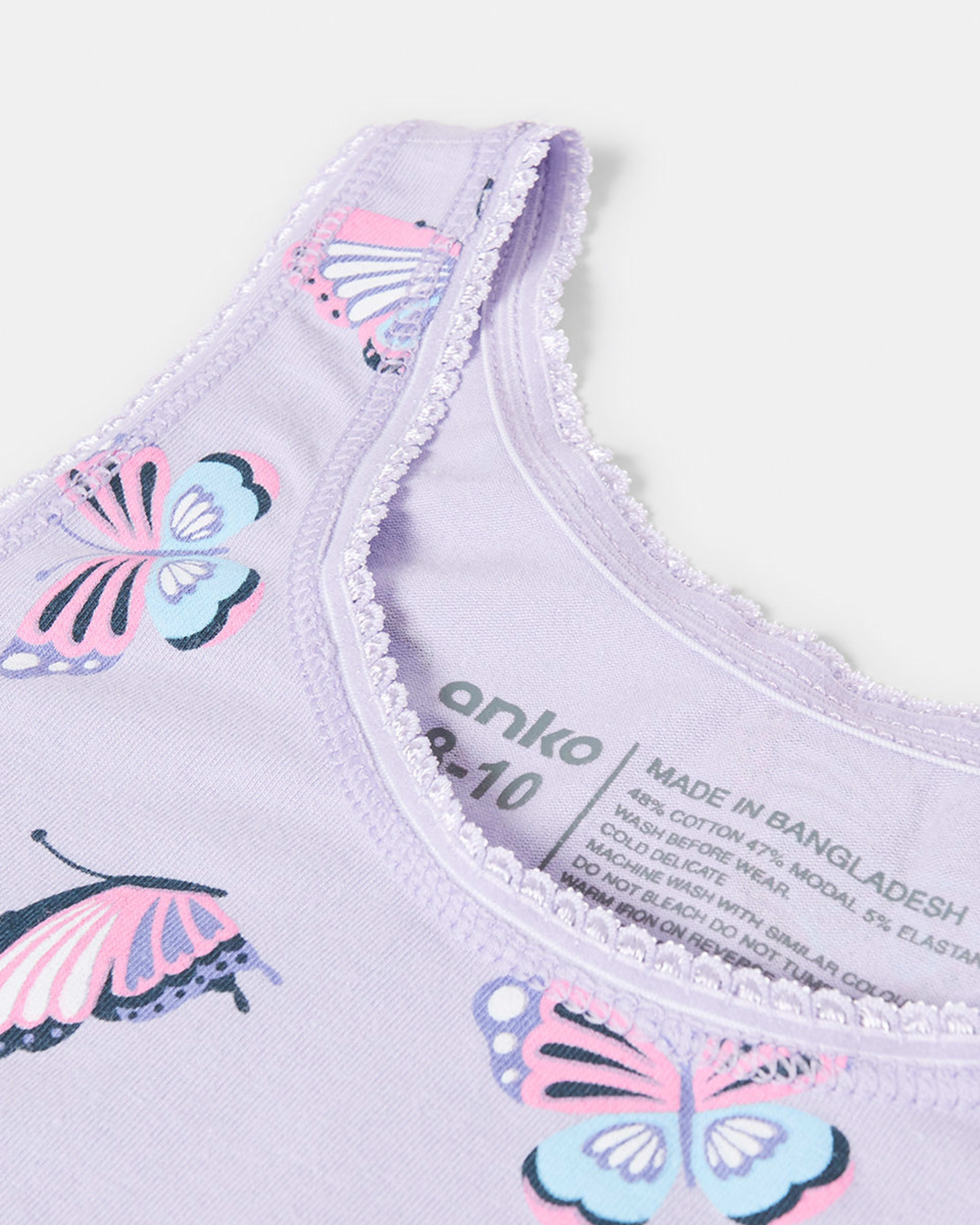 8 3 Pack Super Soft Singlets Butterfly, 8 of 9