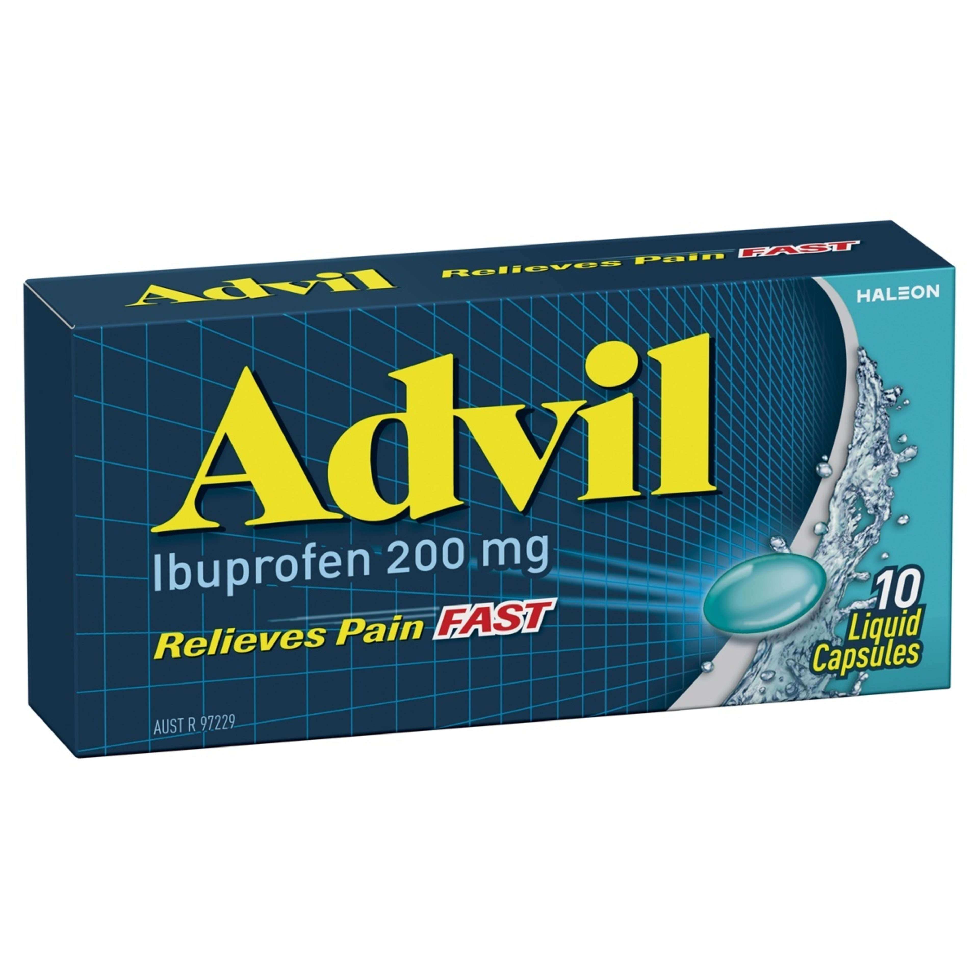 1 10 Pack Advil Ibuprofen Liquid Capsules 200mg