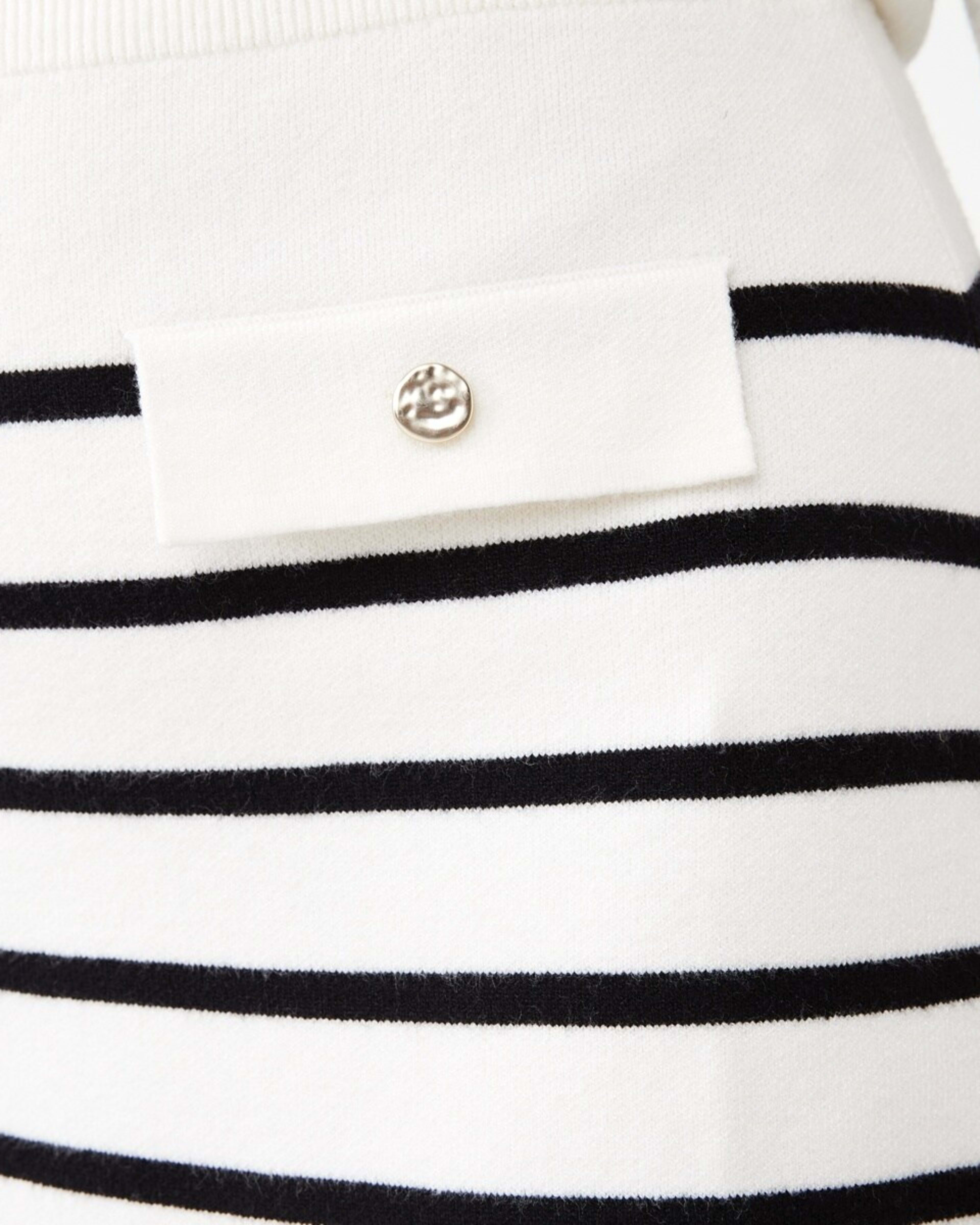 4 Compact Knit Mini Skirt Ecr Blk St, 4 of 6