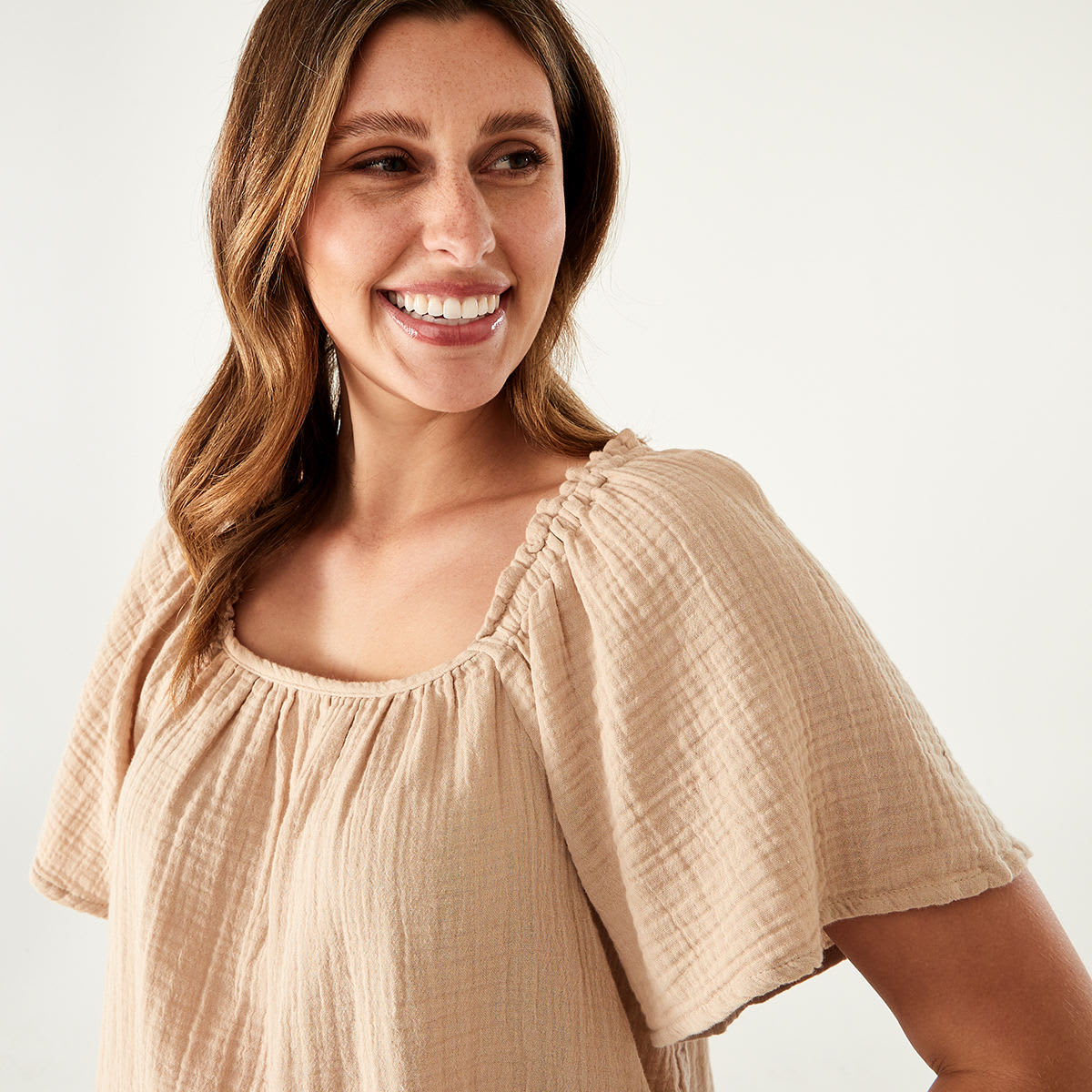 Short Flutter Sleeve Top Kmart