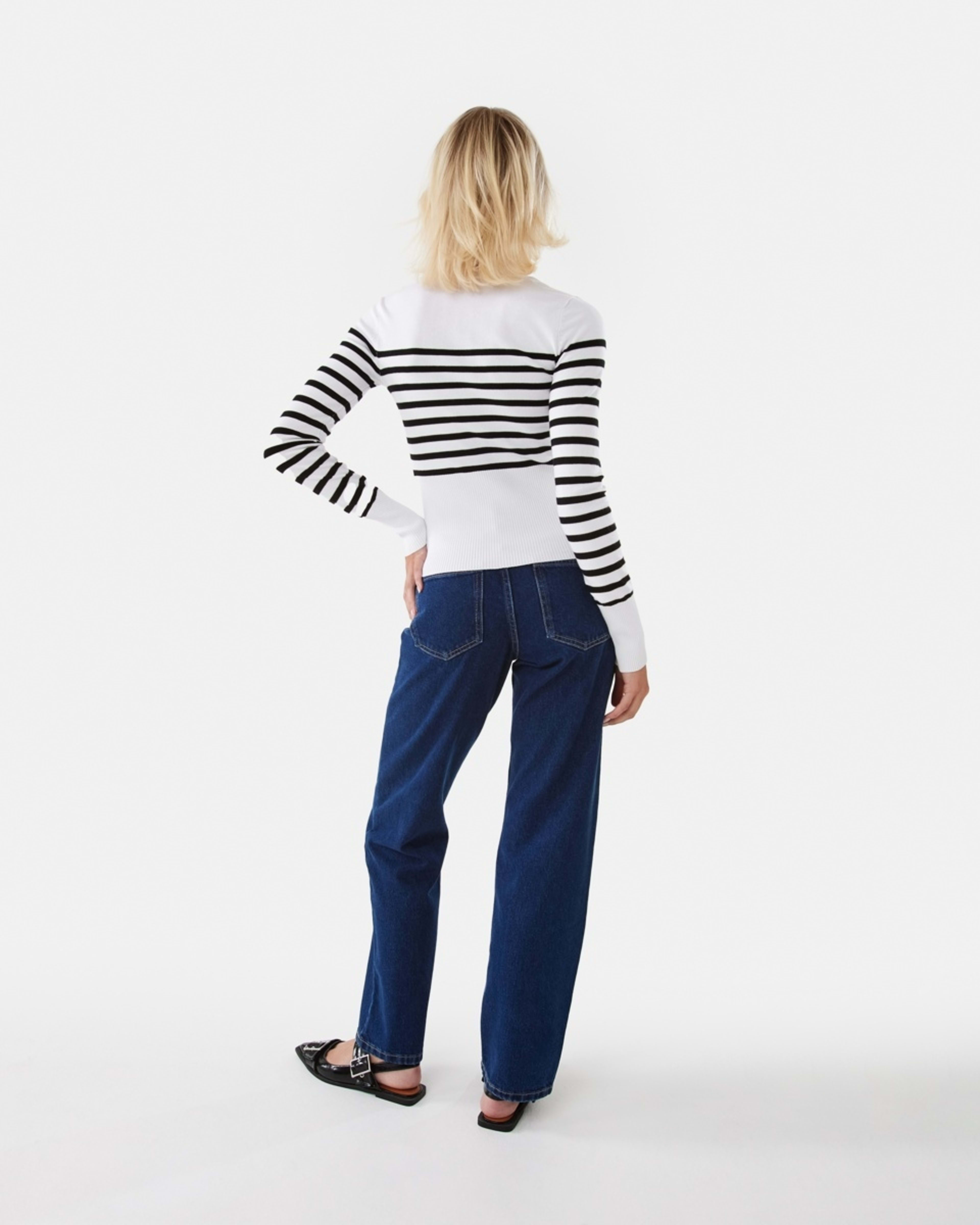 4 Fitted Cardigan Blk Wht St, 4 of 9