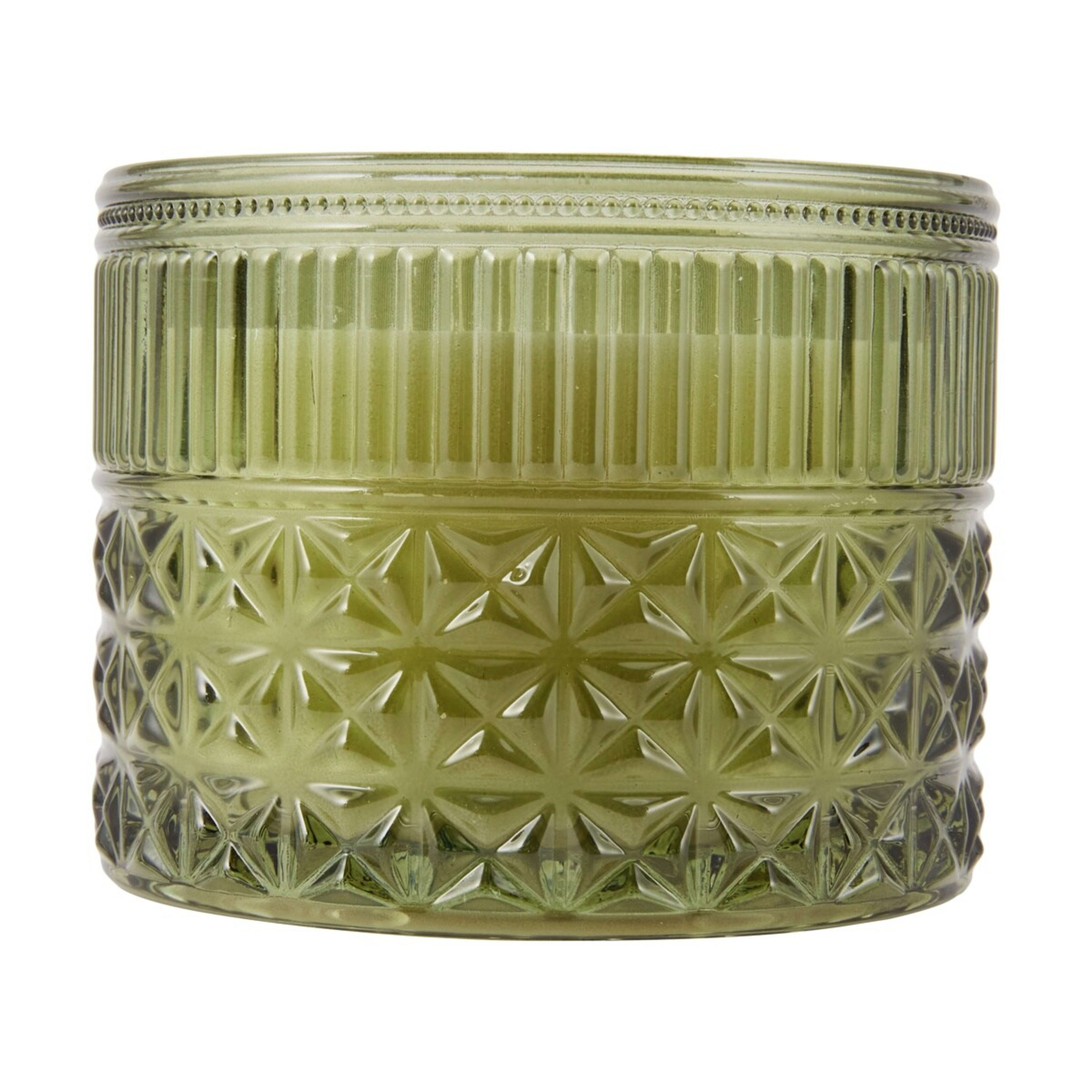 3 Green Geo Glass Candle, 3 of 5