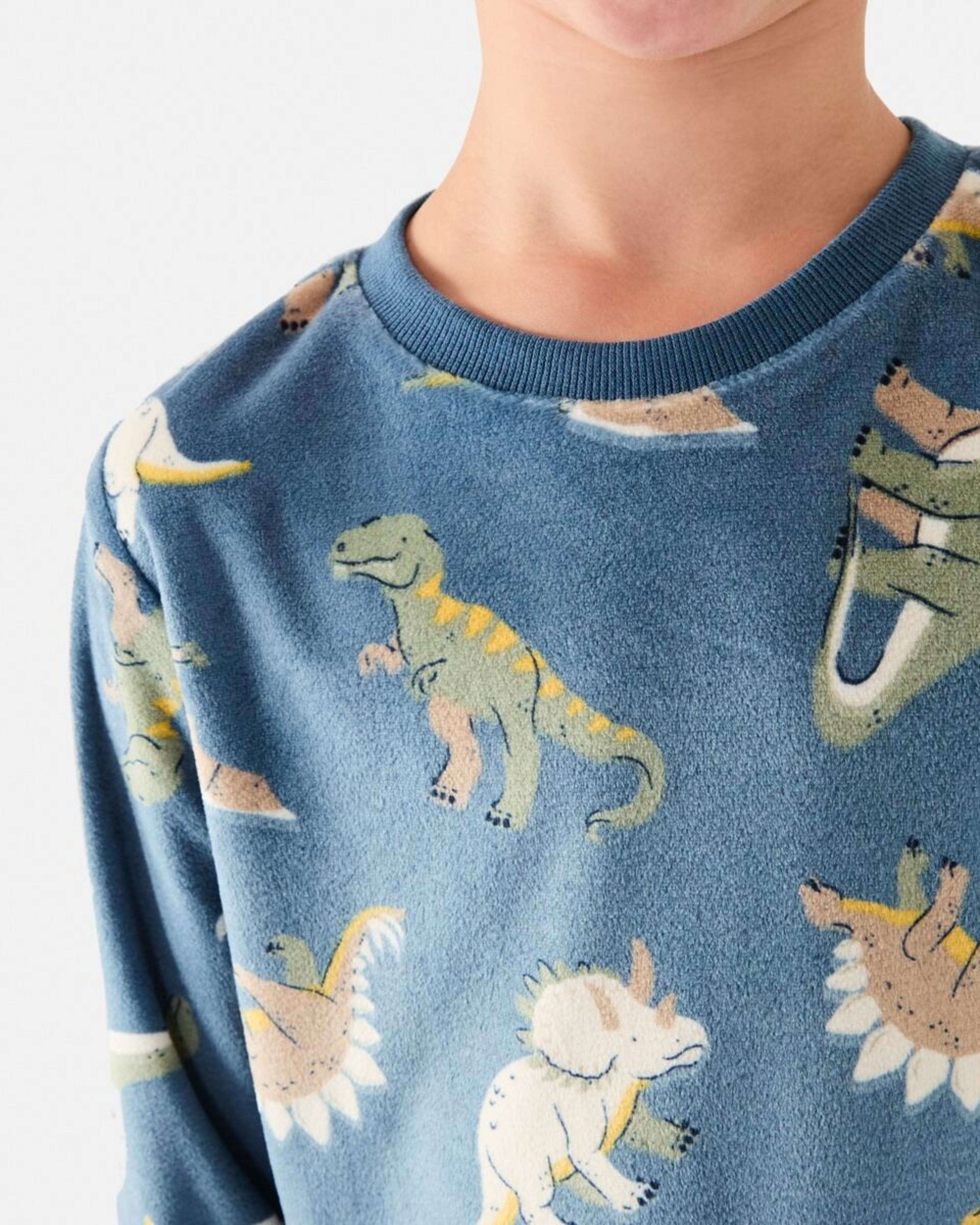 4 Super Soft Pyjama Set Blue Dinos, 4 of 10