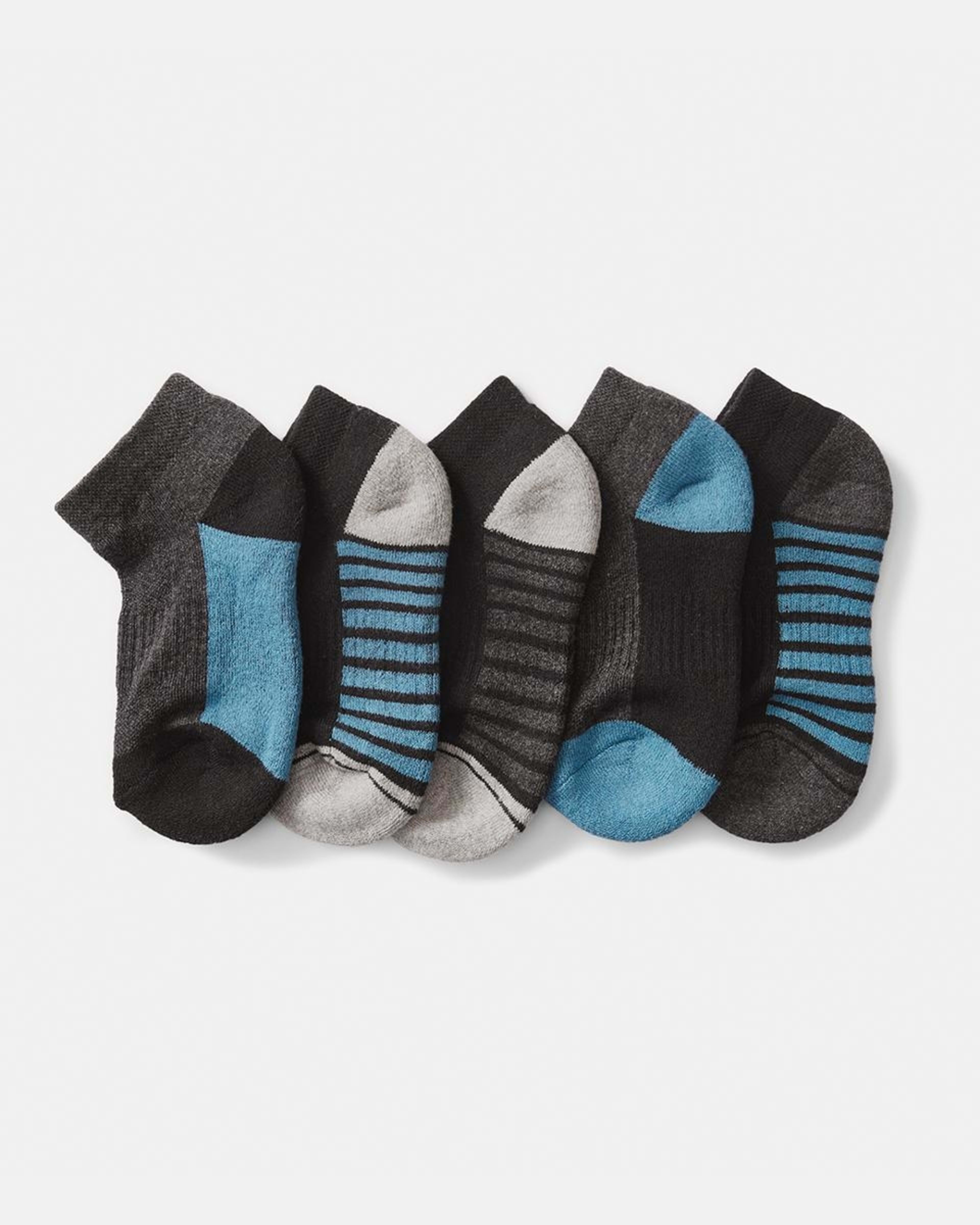 2 5 Pack Active Kids Low Cut Socks BLACK, 2 of 3