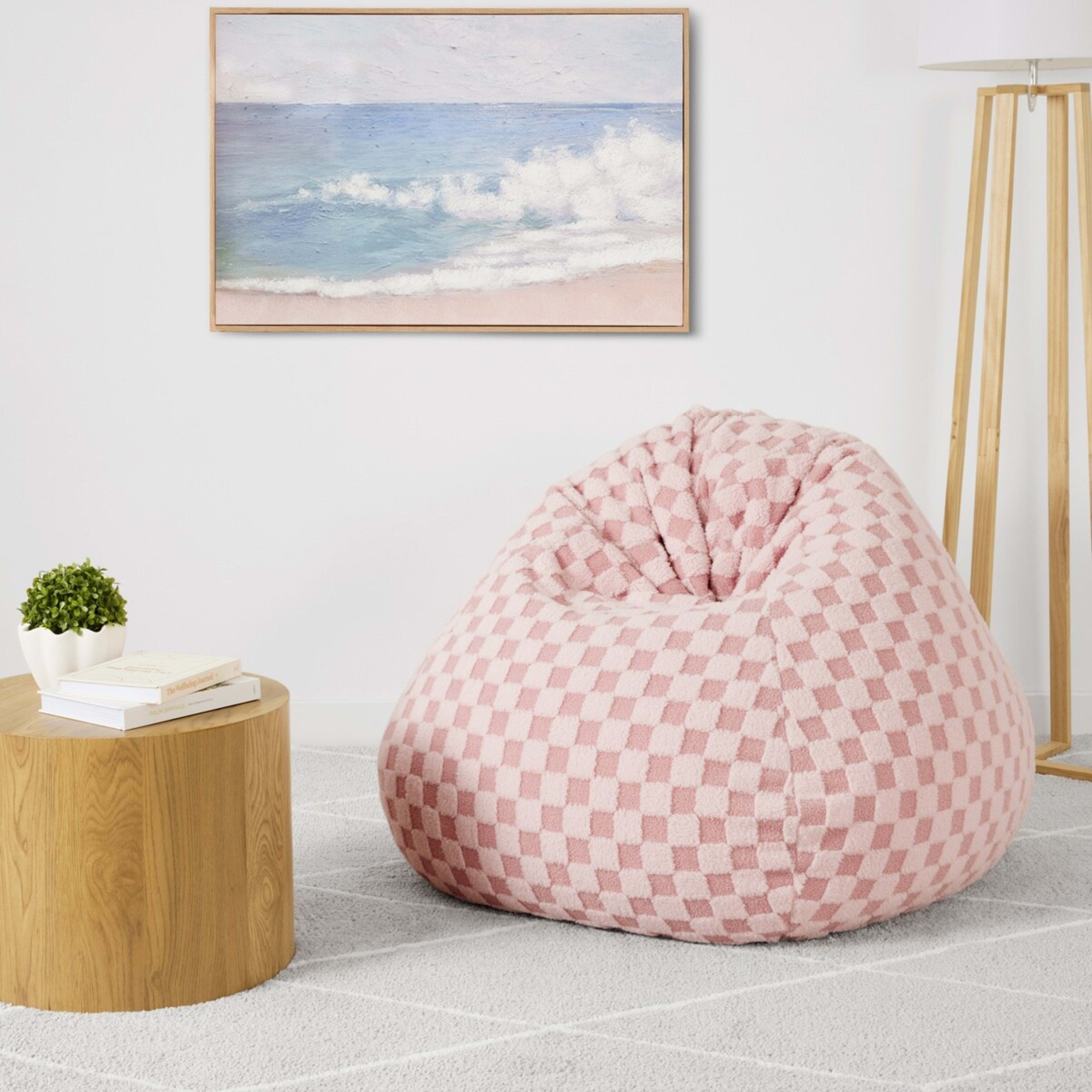 1 Checker Bean Bag - Pink, 1 of 7