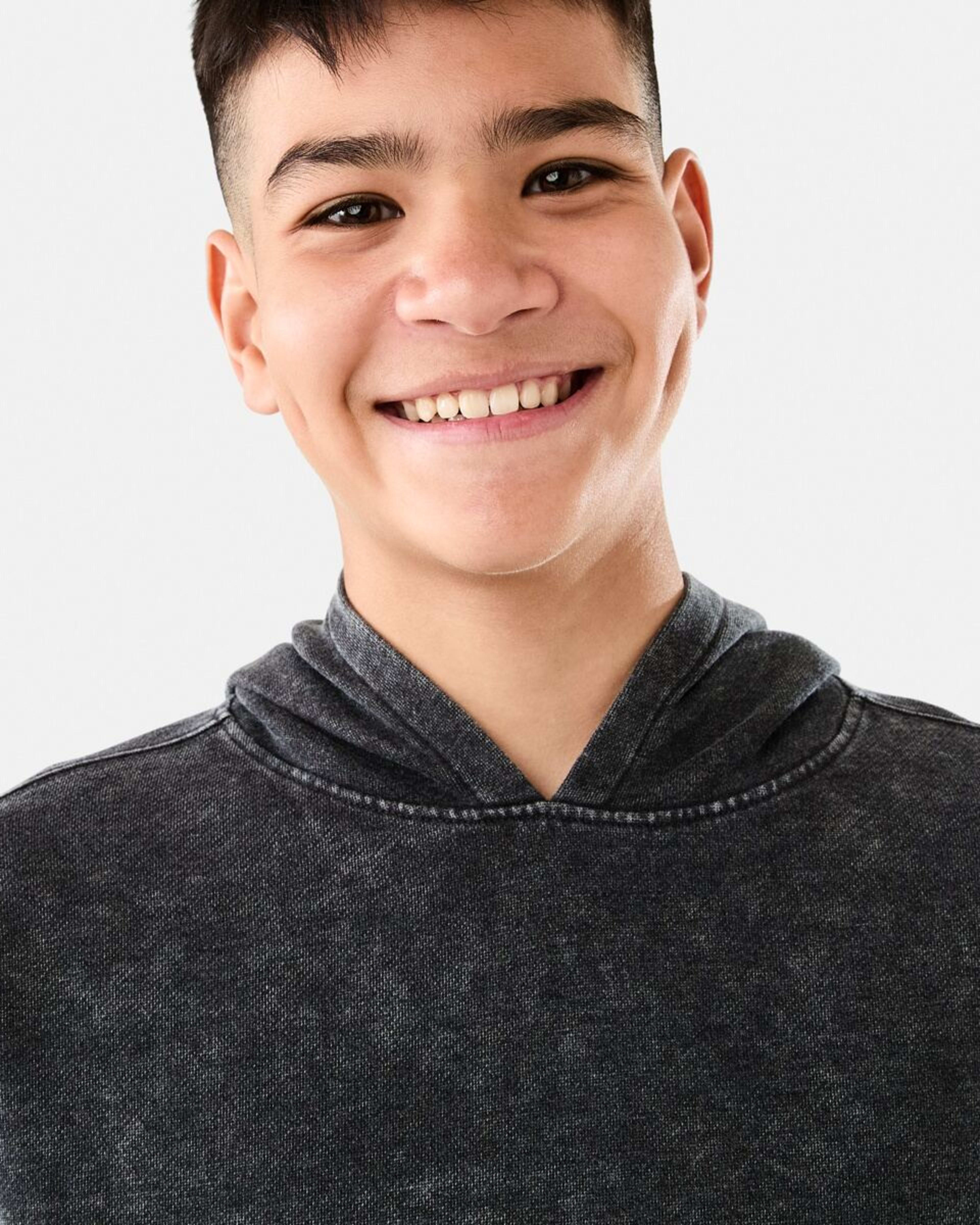 3 Oversized Washed Hoodie with Pocket Black, 3 of 10