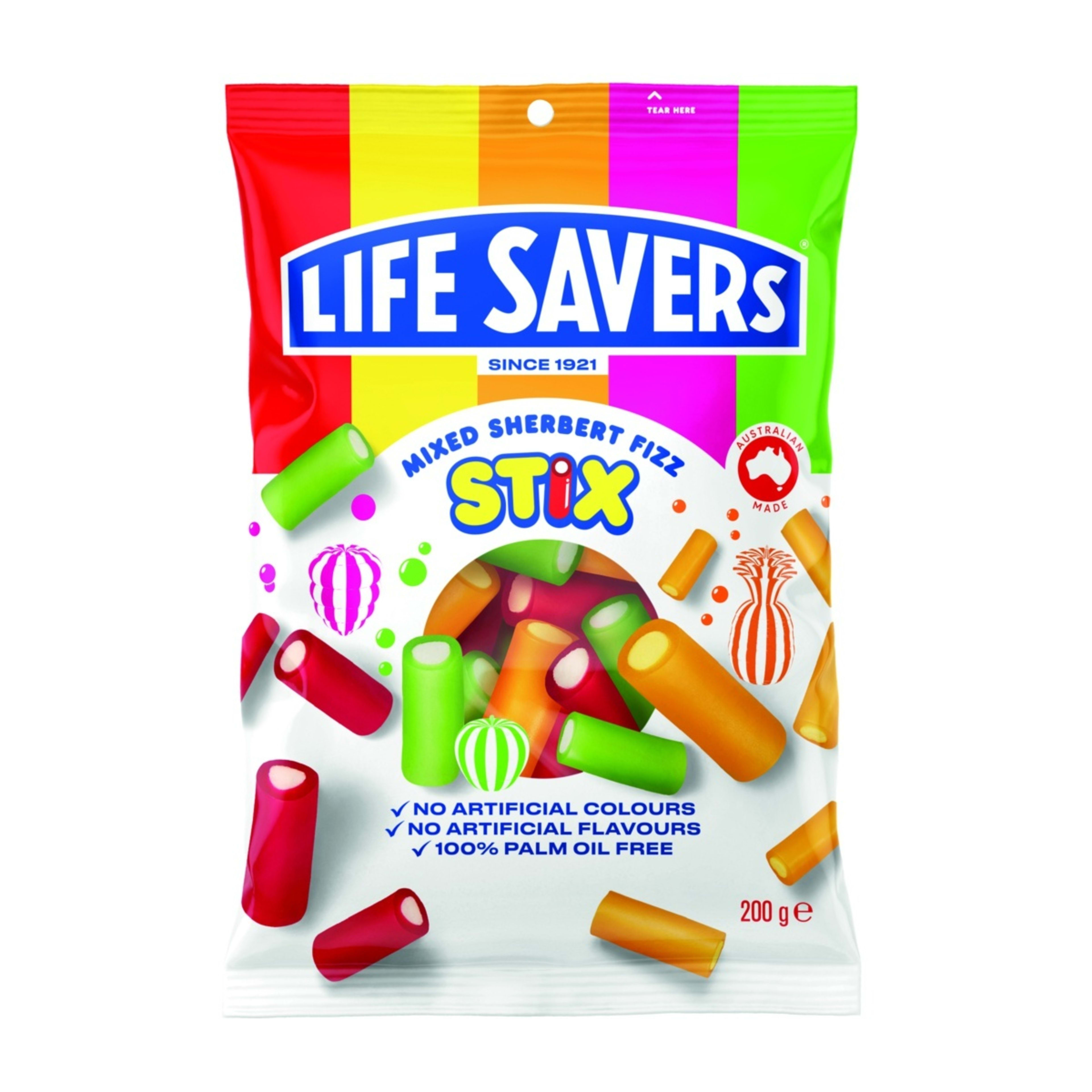 1 Life Savers Mixed Sherbert Fizz Stix 200g