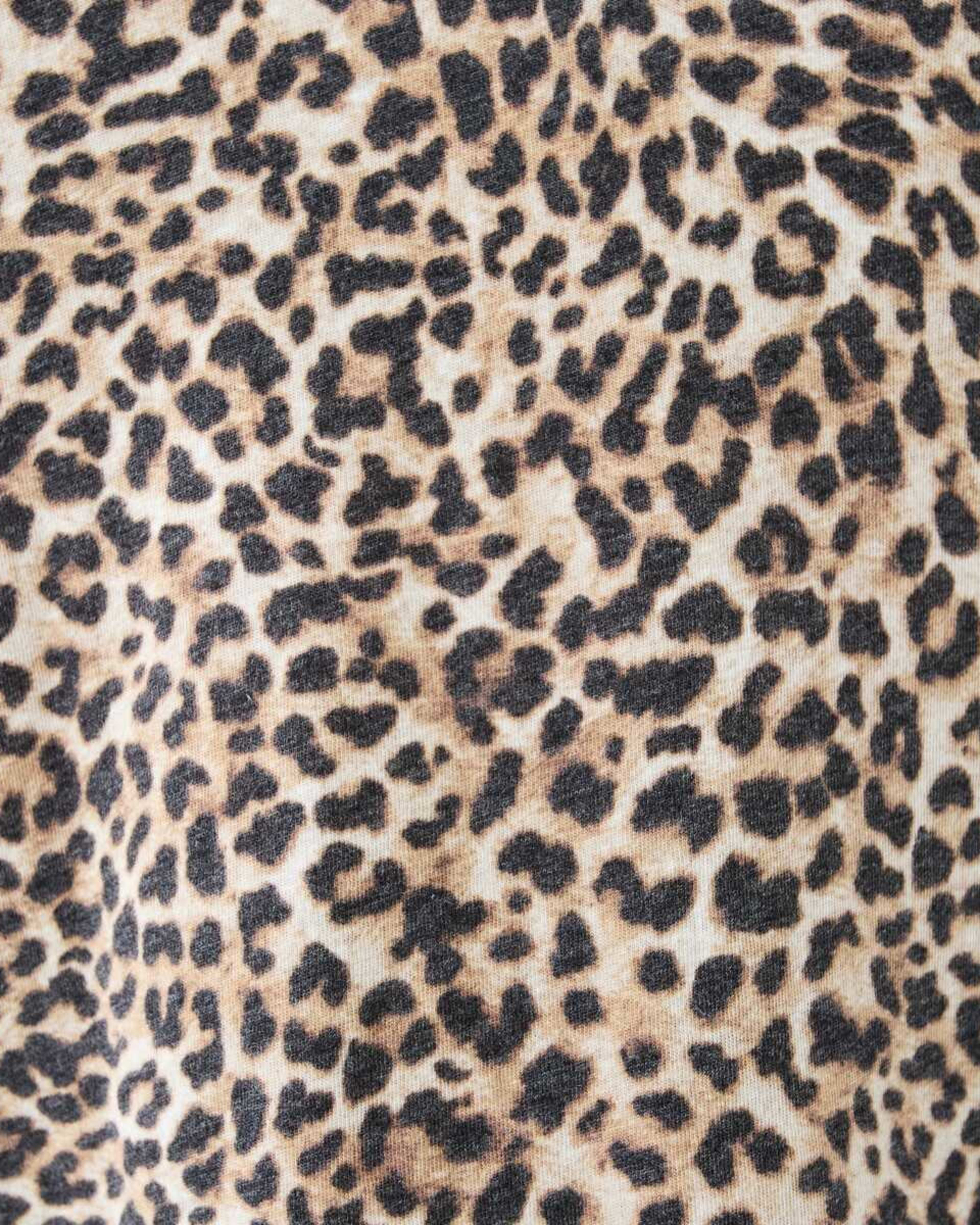 5 Curve Short Sleeve Print V-neck T-shirt Leopard Brown Coco, 5 of 5