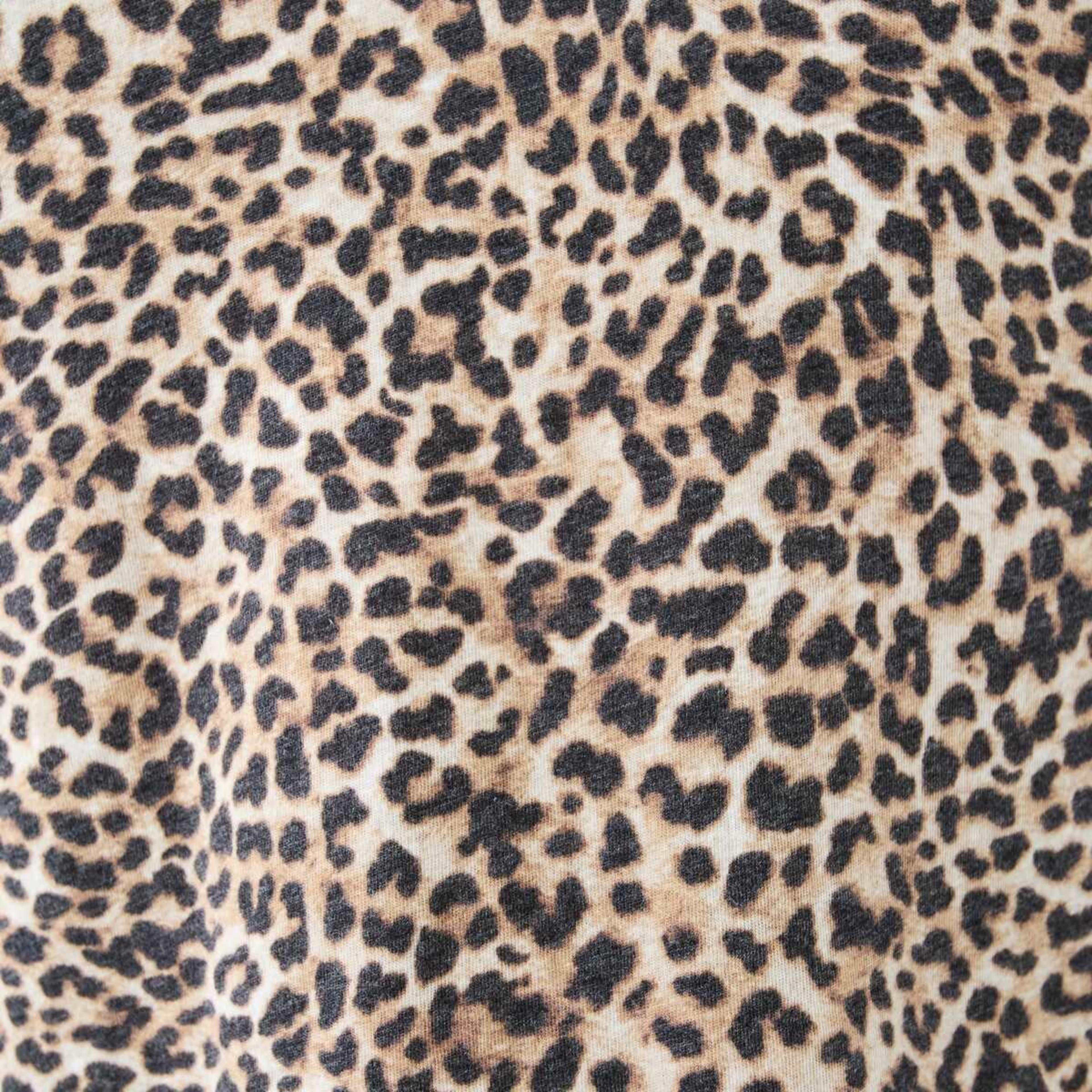 5 Curve Short Sleeve Print V-neck T-shirt Leopard Brown Coco, 5 of 5