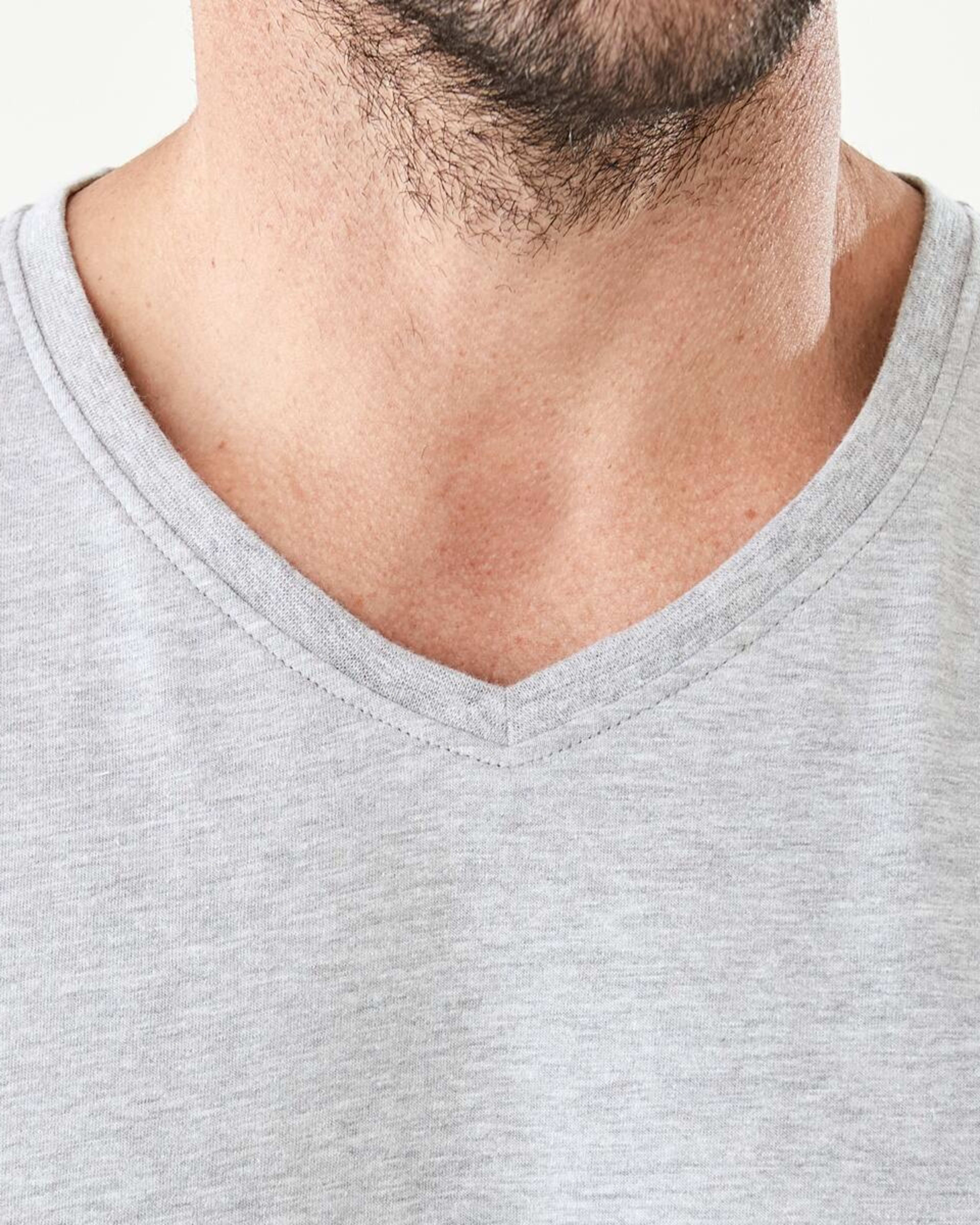 5 Plain V-Neck T-shirt Gry Marle, 5 of 5
