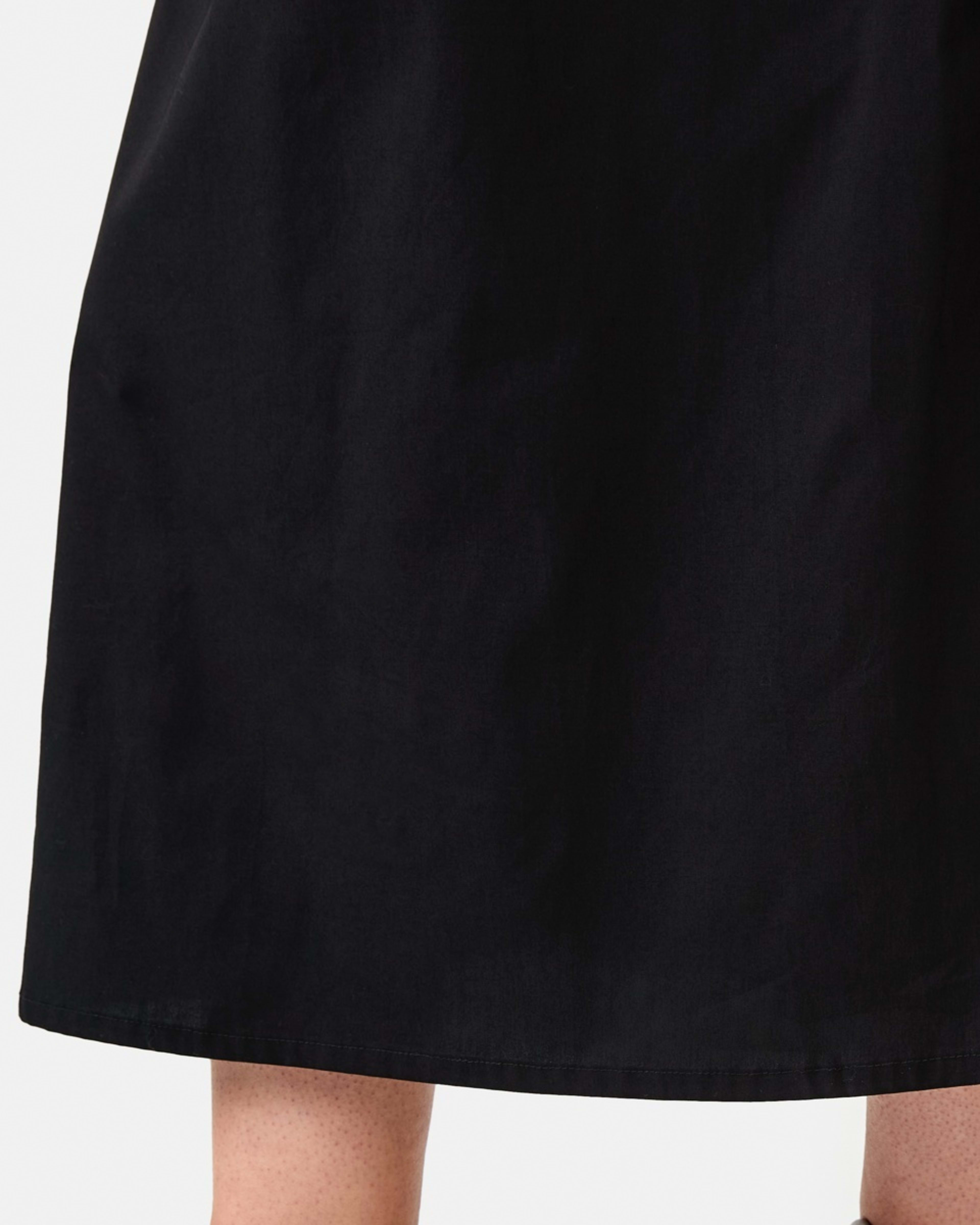 8 Sleeveless Shirred Knit Woven Midi Dress BLACK, 8 of 8