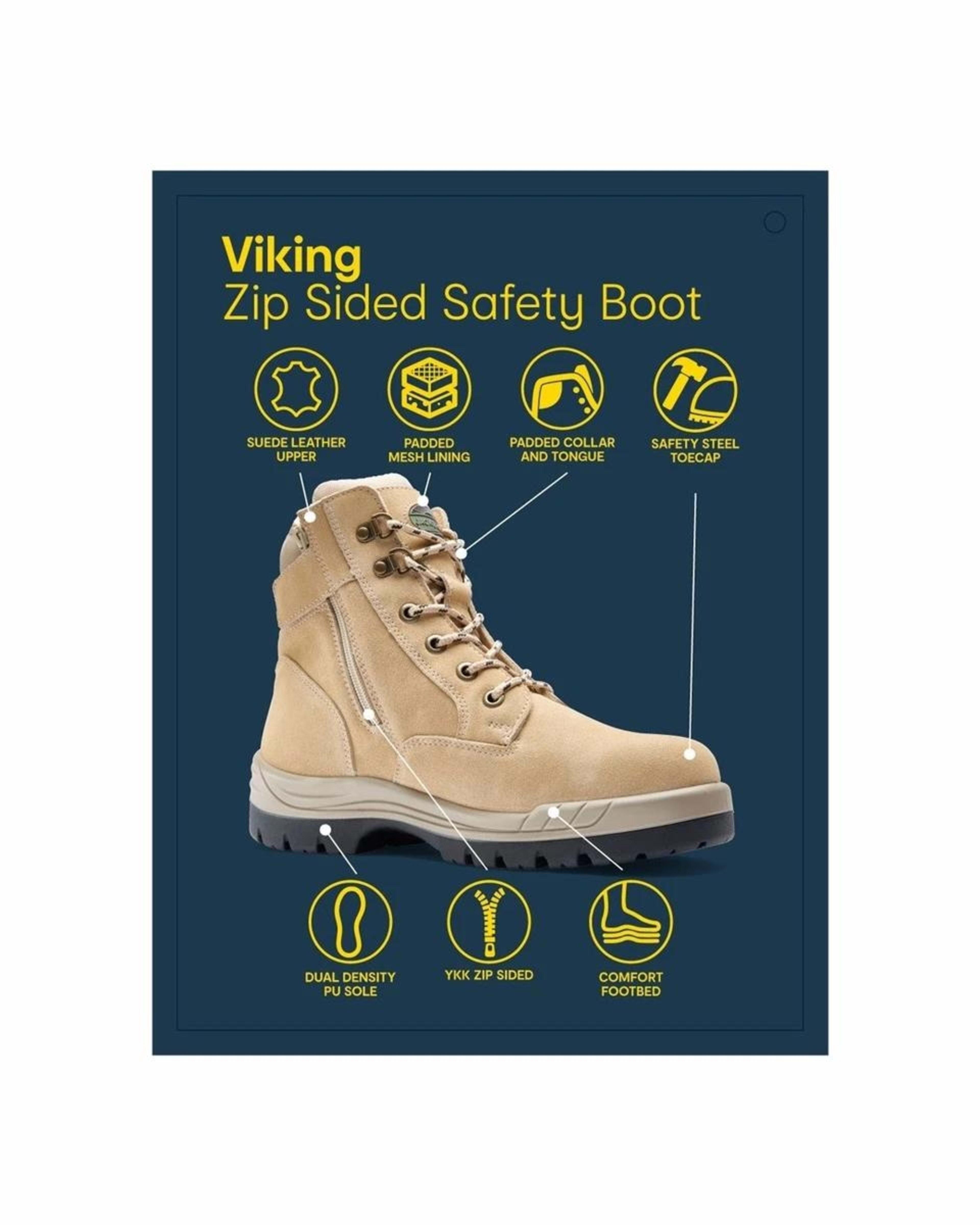 2 Side Zip Work Boots BEIGE SAND, 2 of 3