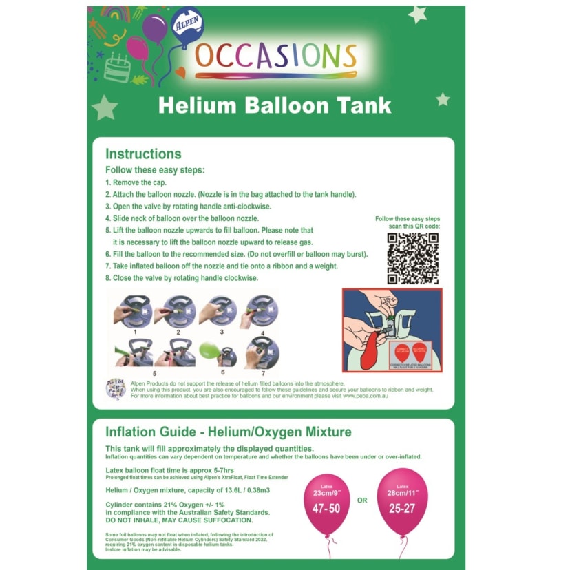 Alpen Occasions Helium Balloon Tank Jumbo Kmart