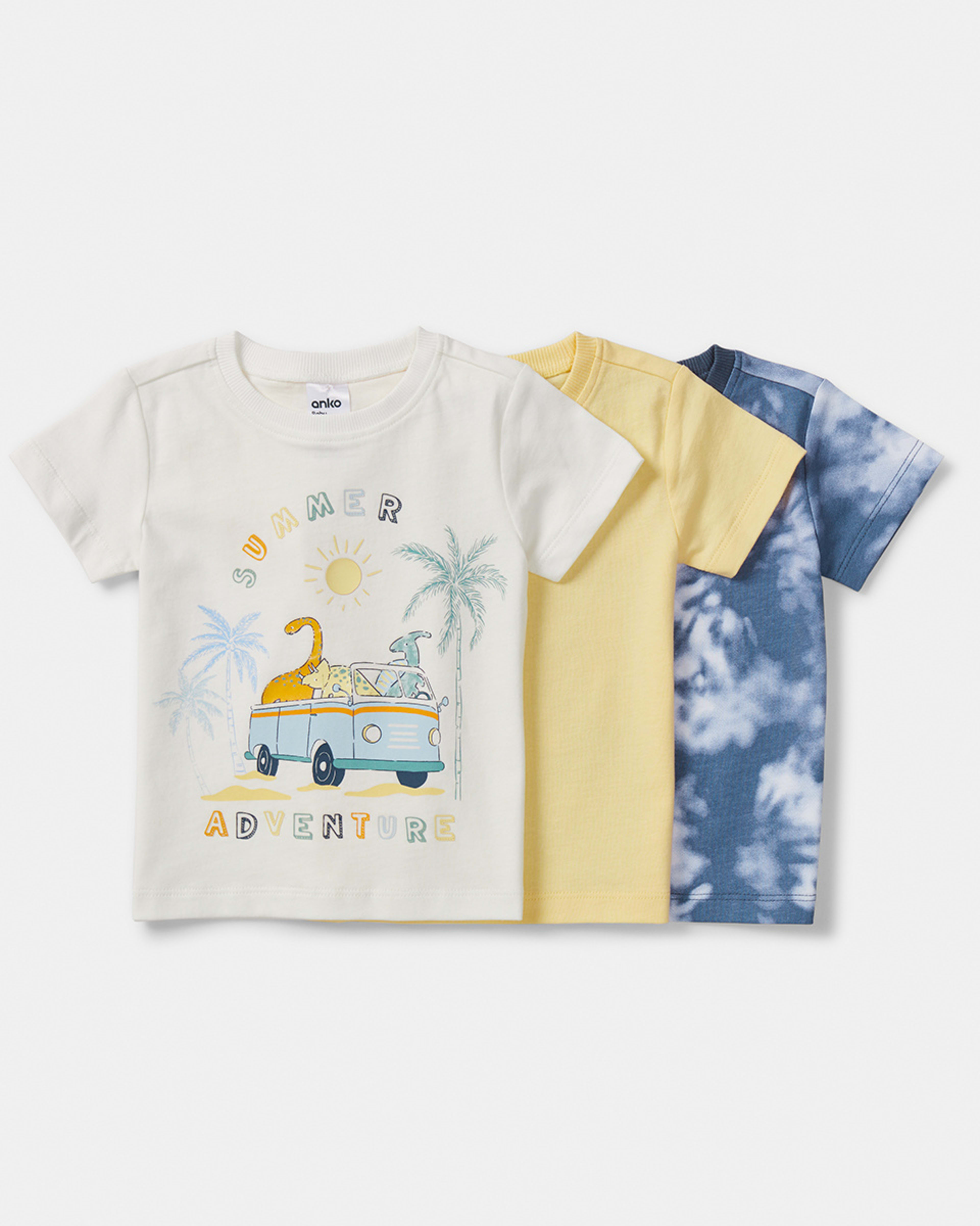 3 Pack Short Sleeve T-shirts - Kmart